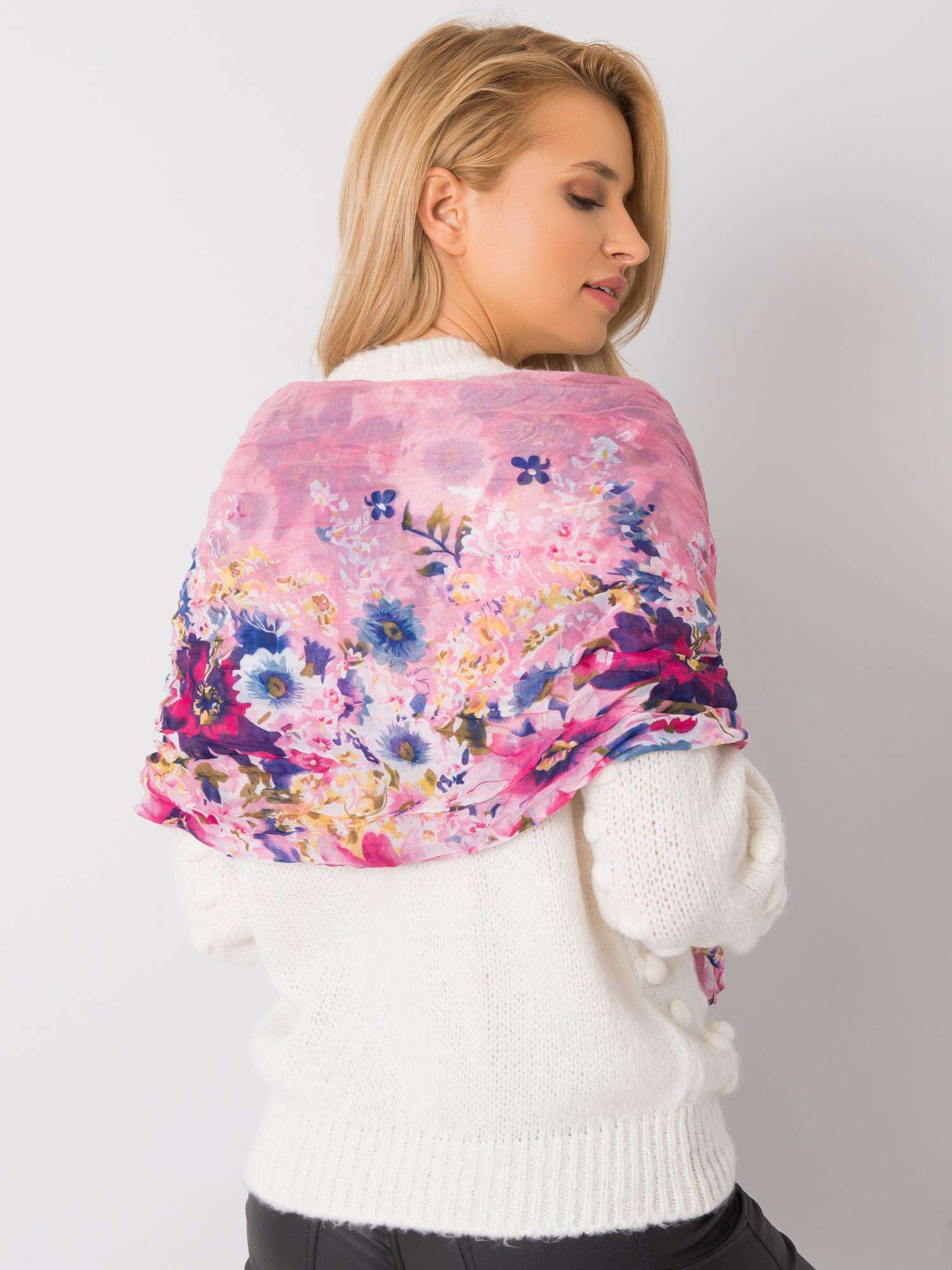 Șal roz murdar cu imprimeu floral