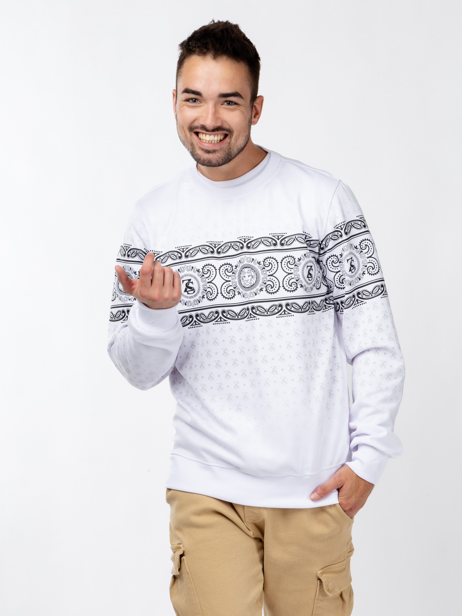 Men Sweatshirt GLANO - white