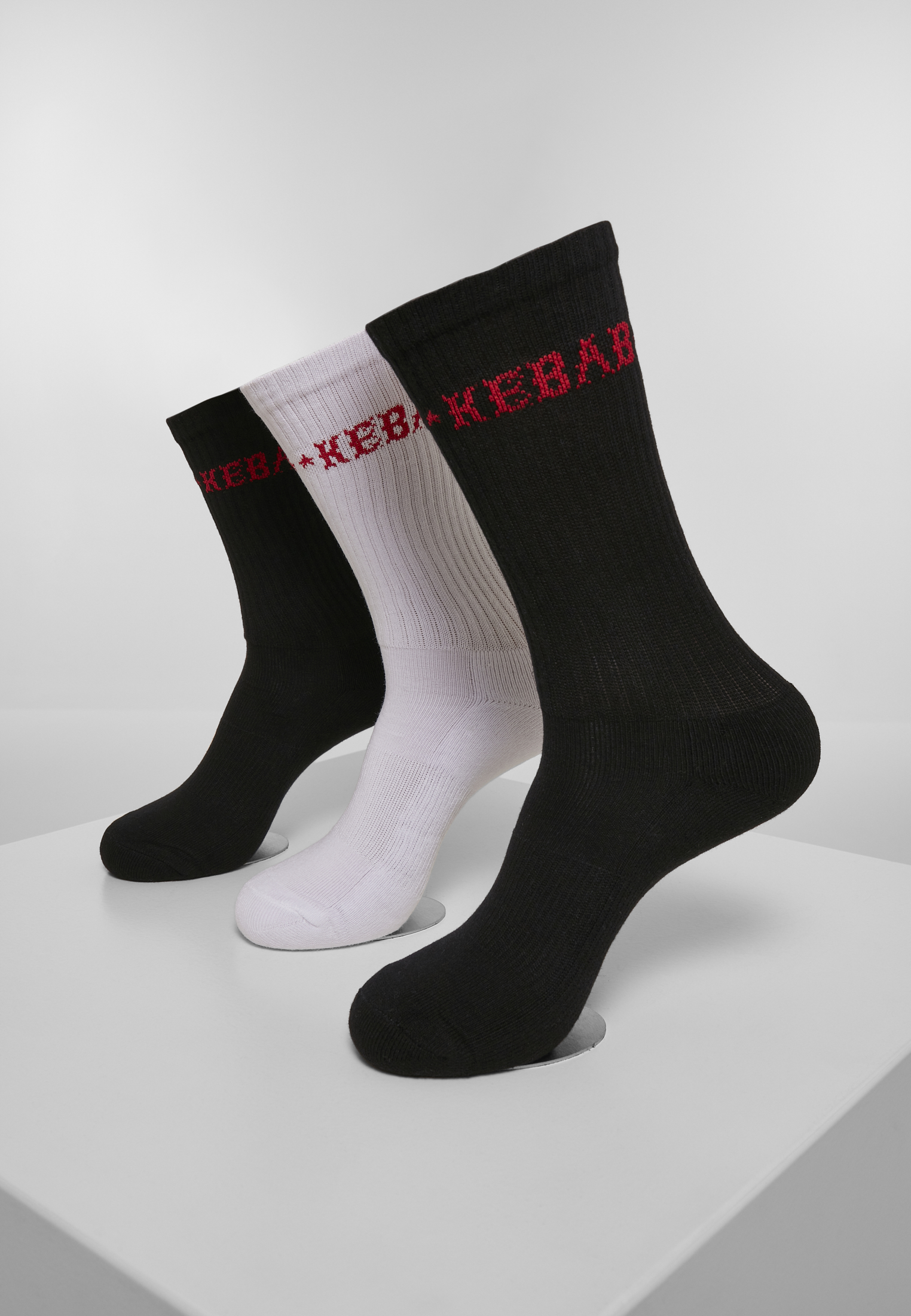 Levně Kebabové ponožky 3-balení černá/bílá