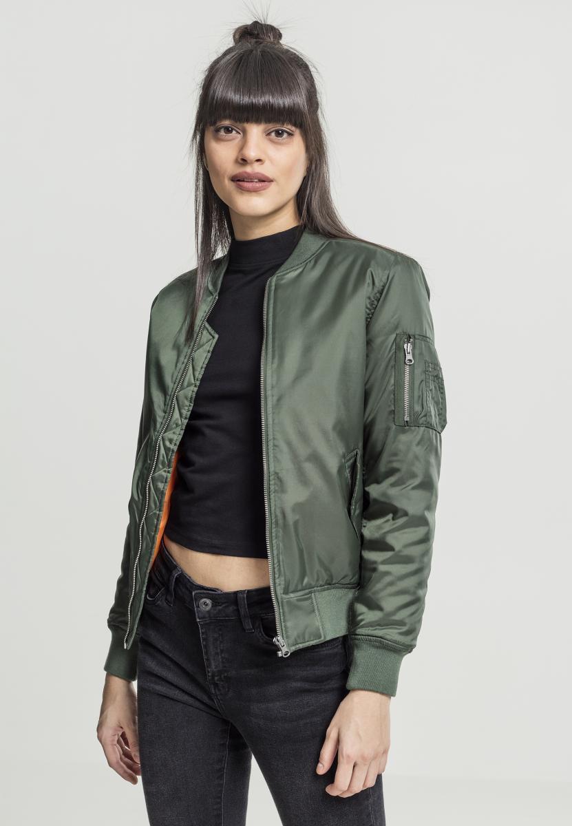 Ladies Basic Bomber Jacket olive