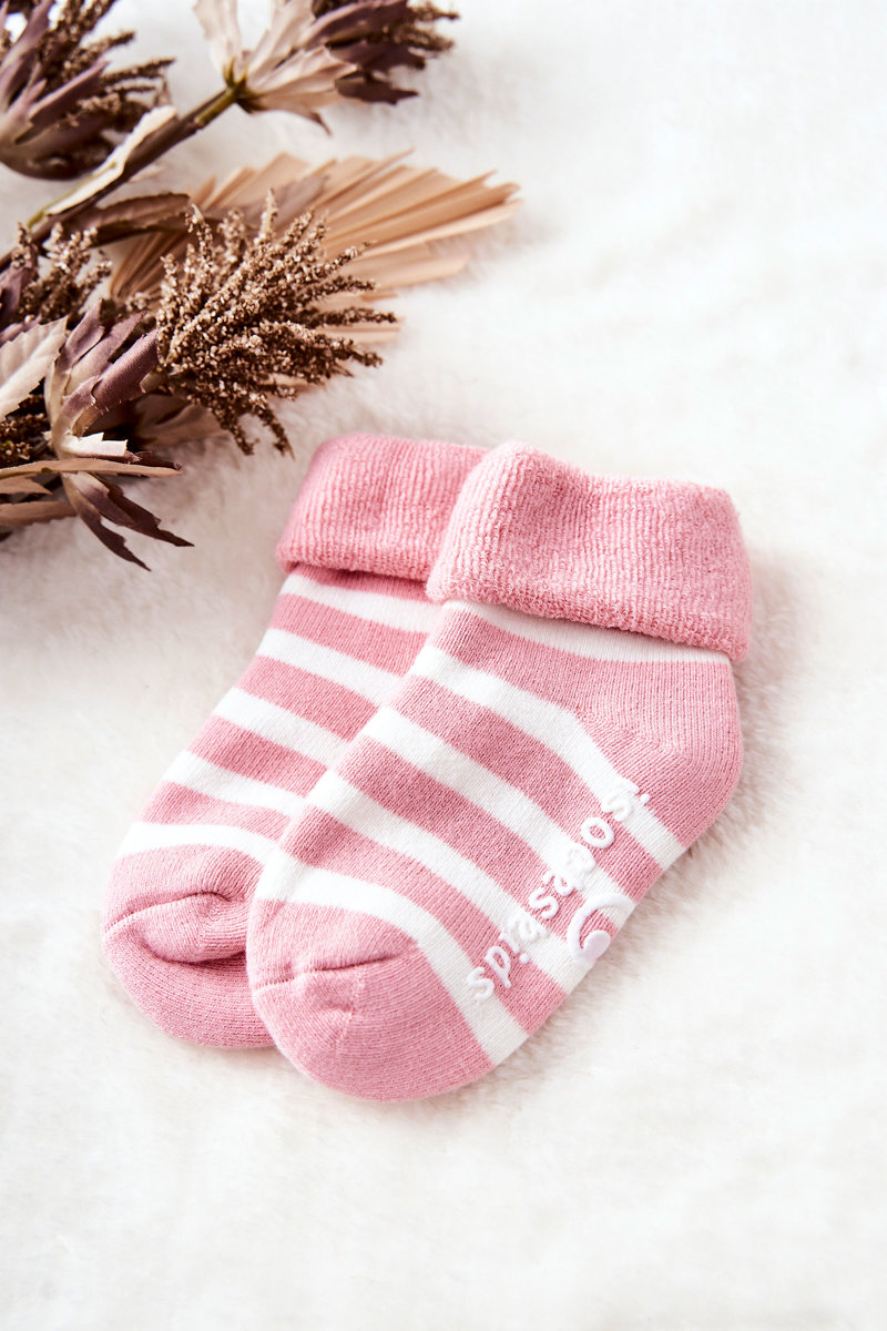 Children's Socks Stripes Pink And White