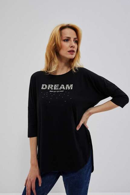 blouse with inscription
