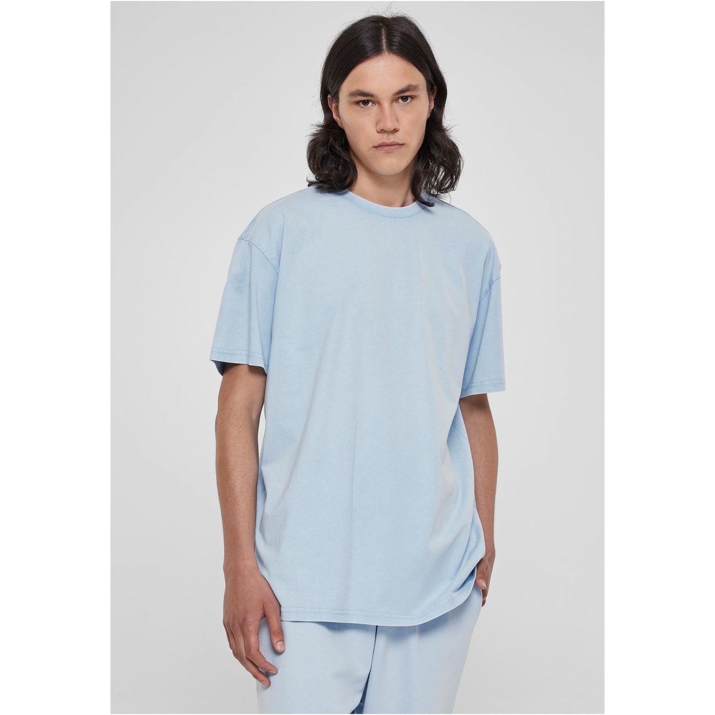 Heavy Oversized Acid Wash Tee Balticblue