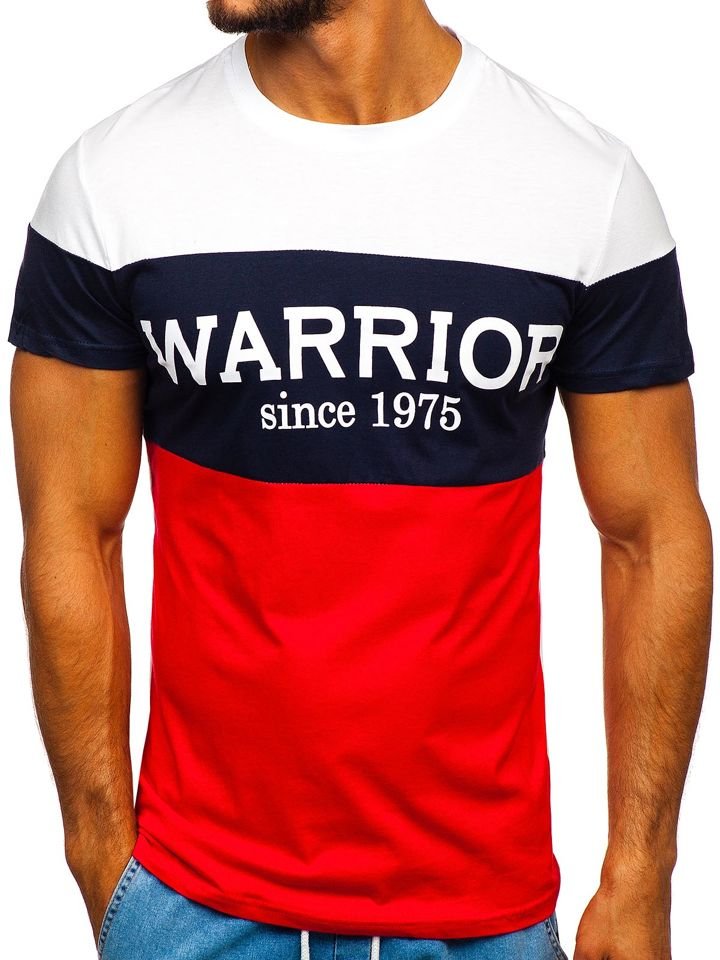Men's T-shirt With Print WARRIOR 100693 - Red,