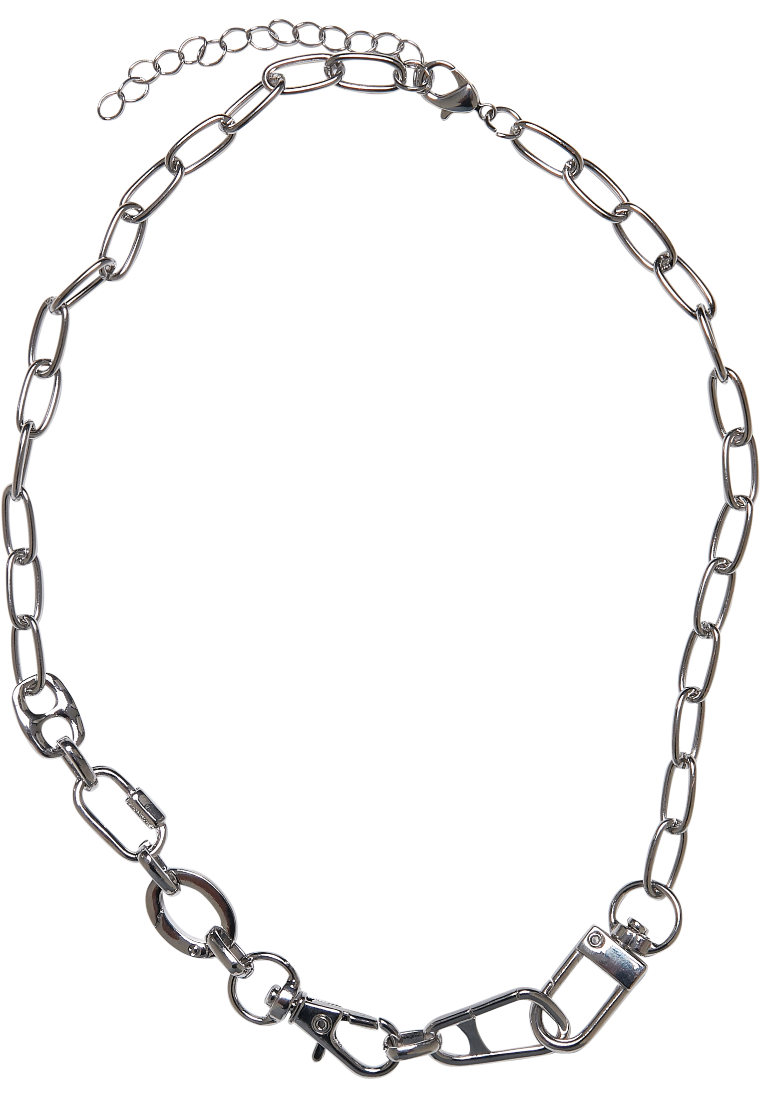 Necklace with different clasps - silver color