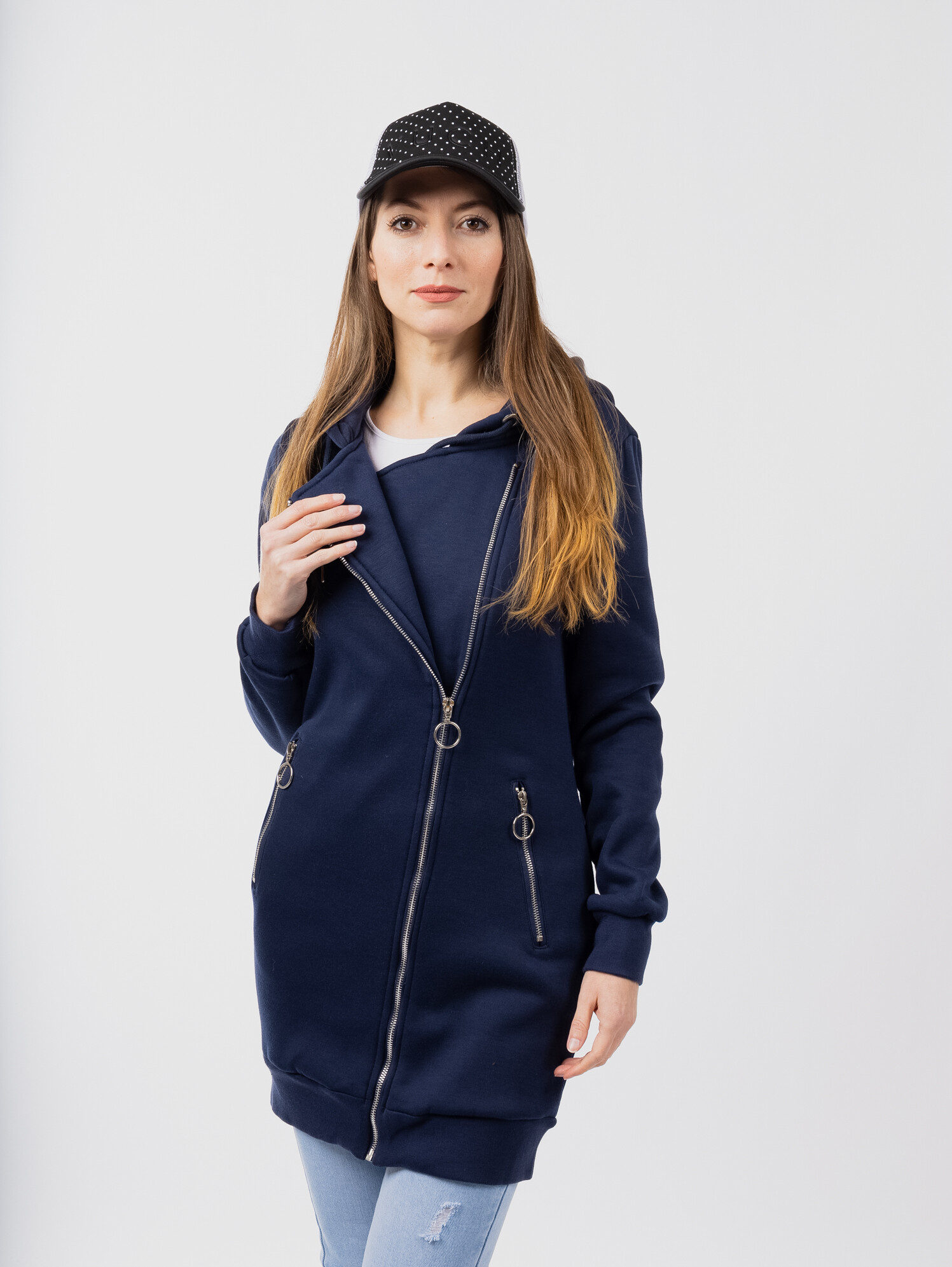 Women&#039;s Extended Sweatshirt GLANO - blue