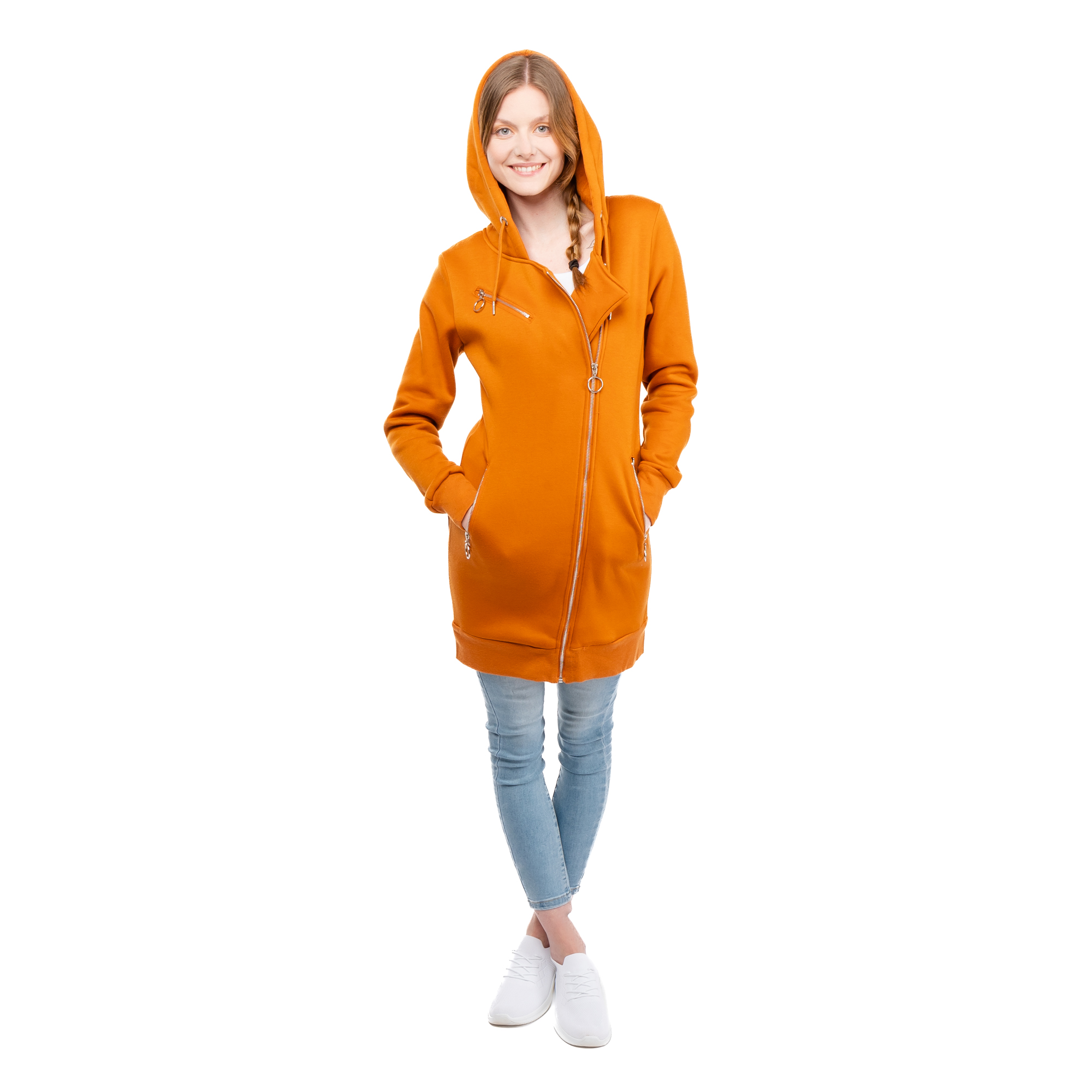 Women&#039;s Extended Sweatshirt GLANO - orange