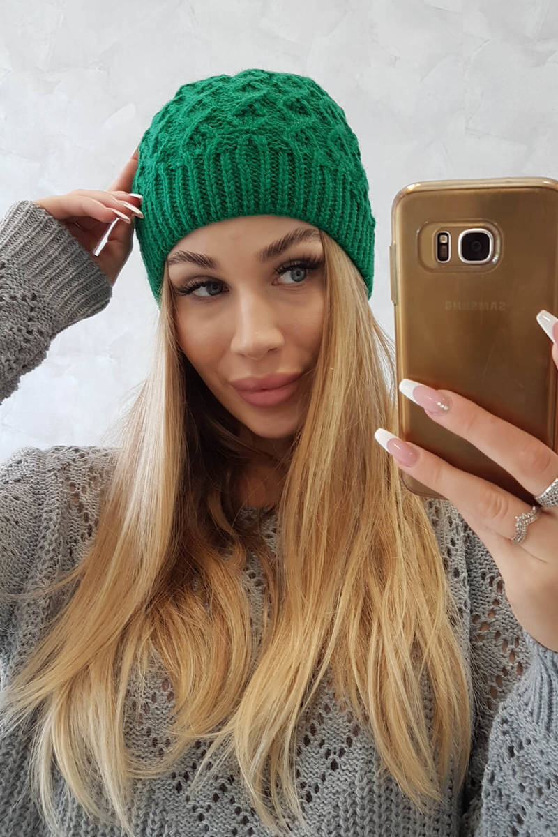 Cap with fleece Roma K224 green