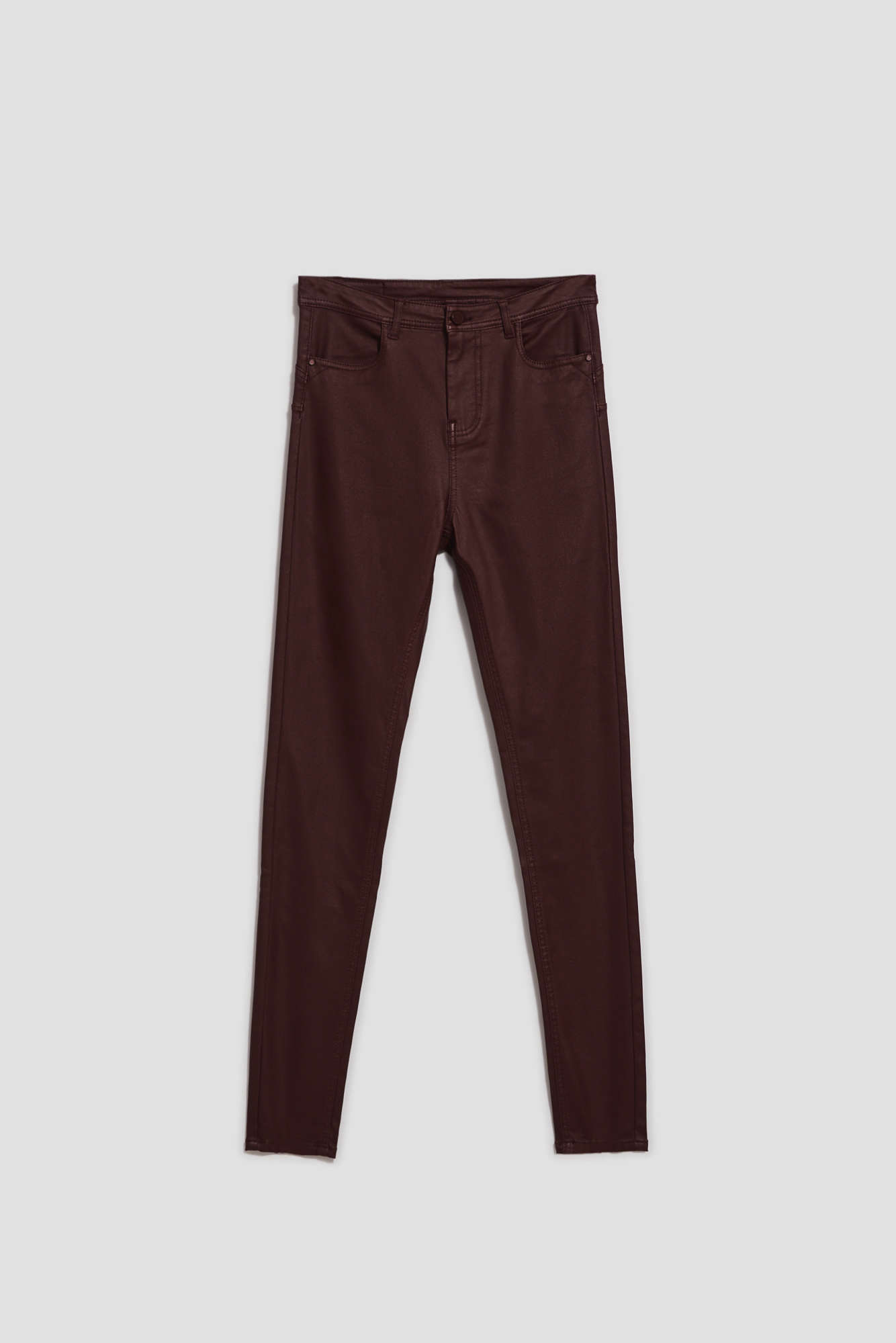 Waxed skinny pants