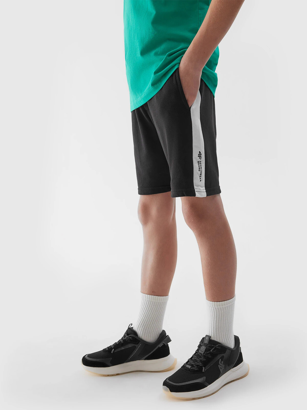 4F Boys&#039; Tracksuit Shorts - Deep Black