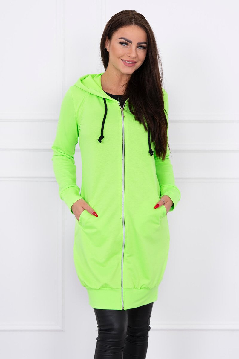 Dress With Hood And Hood Green Neon Color