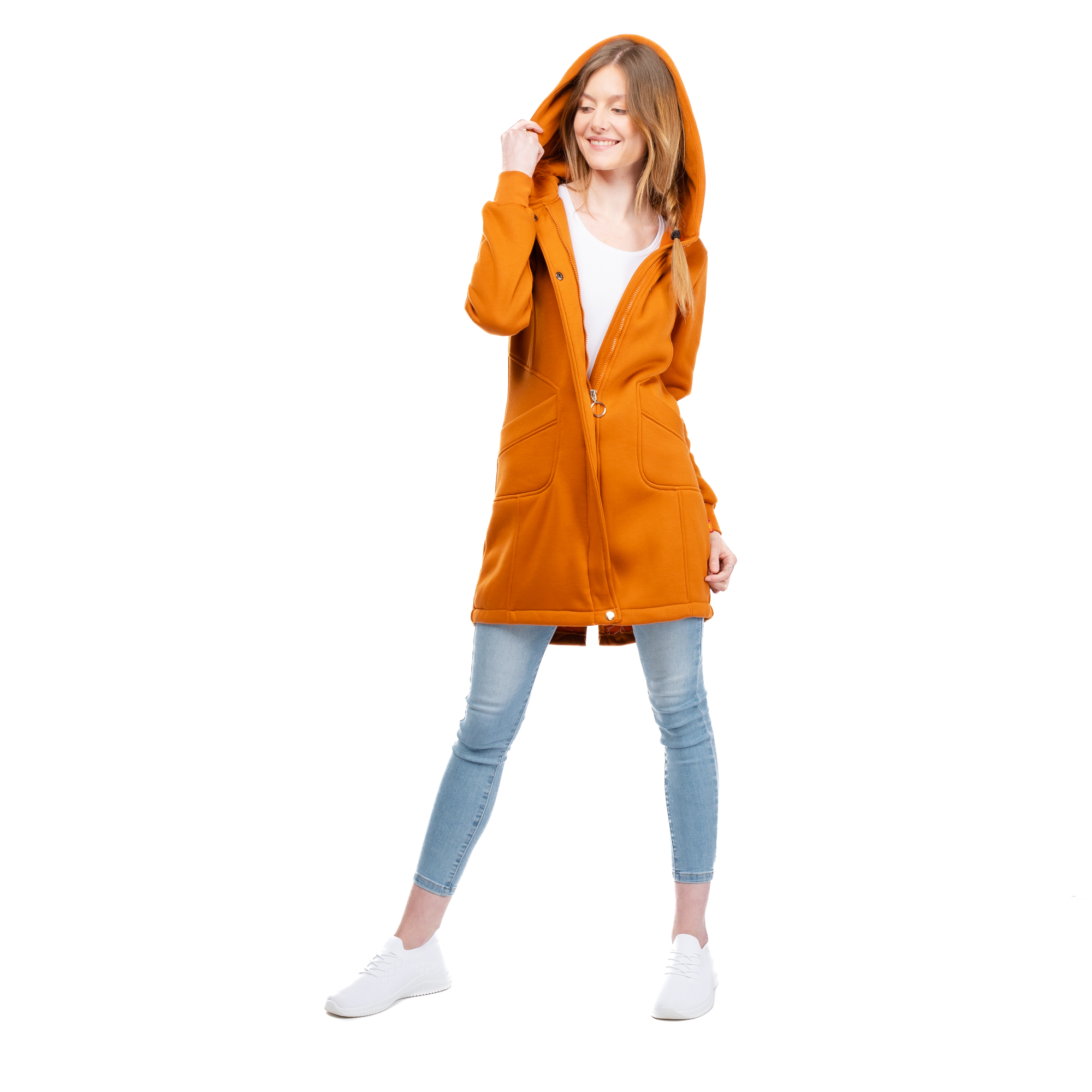 Women&#039;s Extended Sweatshirt GLANO - orange