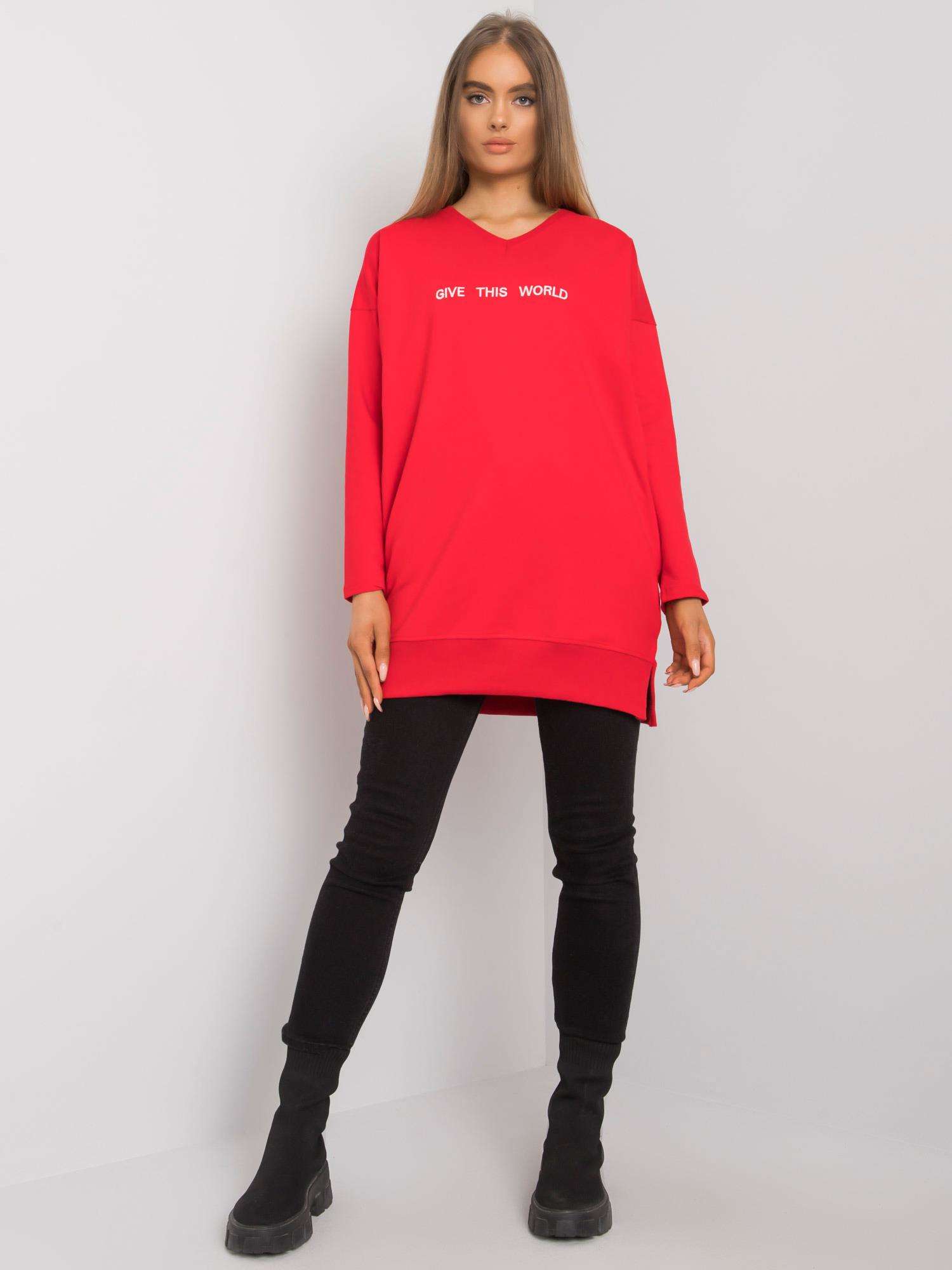 RUE PARIS Lady's Red Cotton Tunic