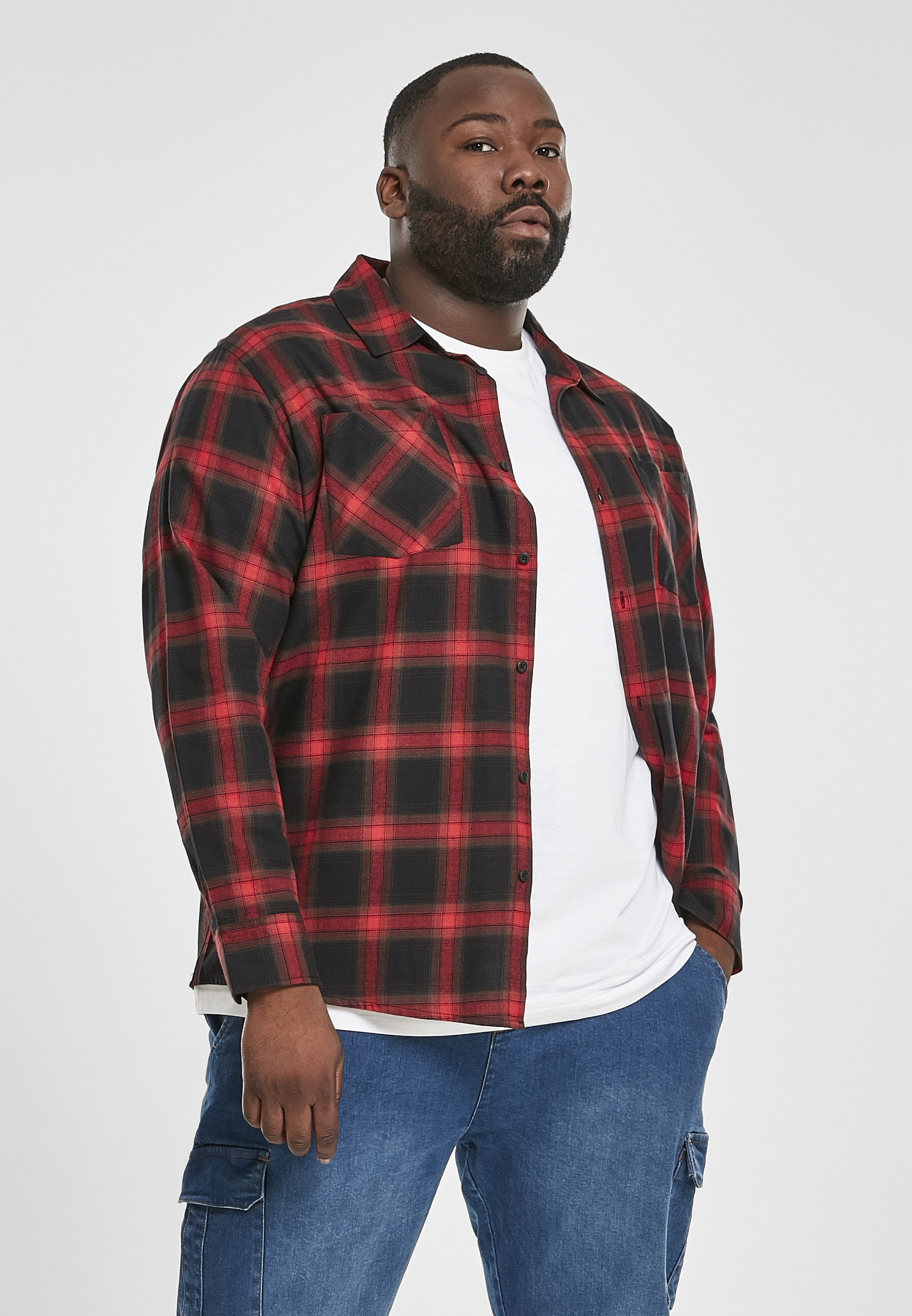 Plaid Flannel Shirt 6 - Black/red