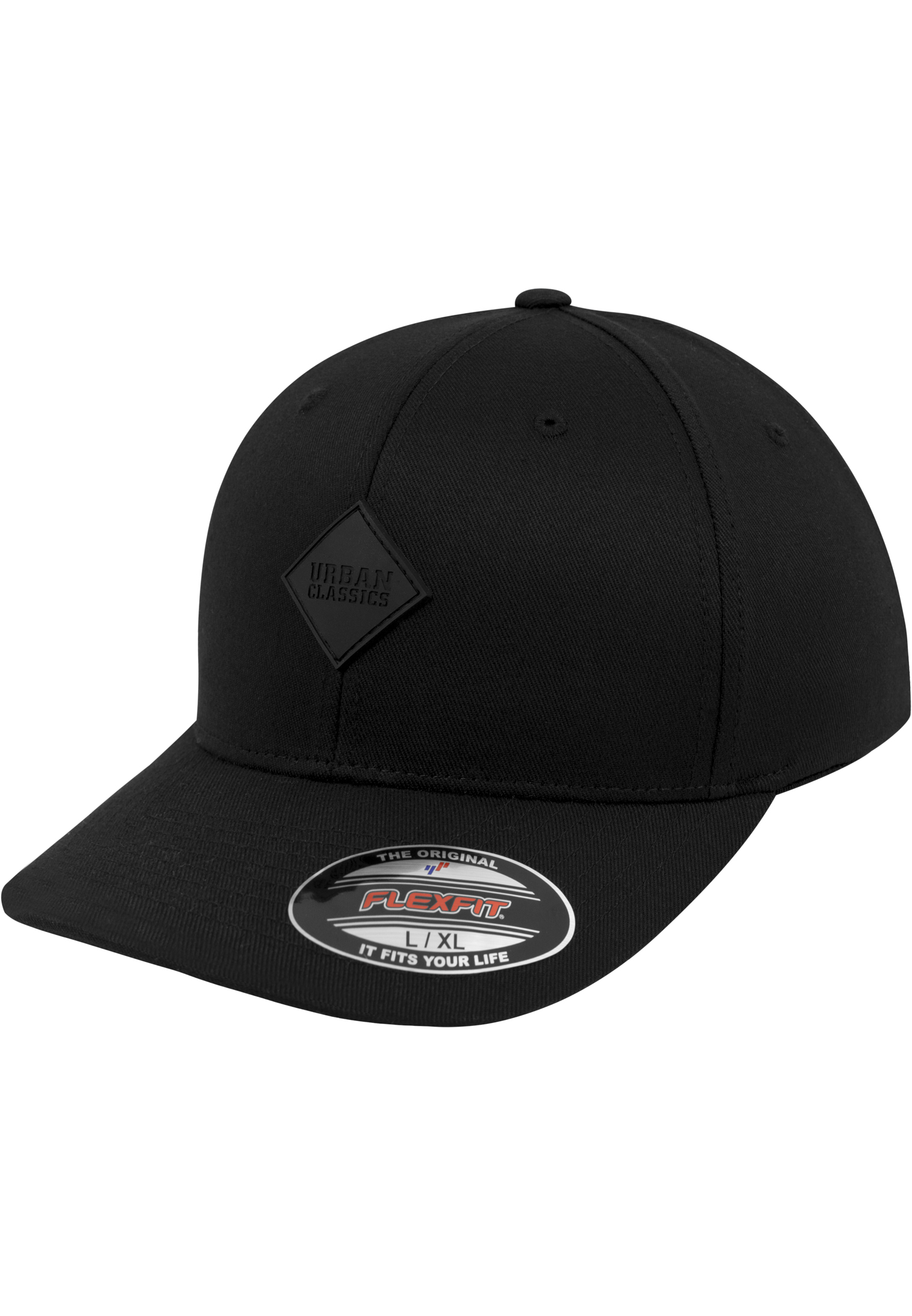 Patch Flexfit Synthetic leather cap blk/blk