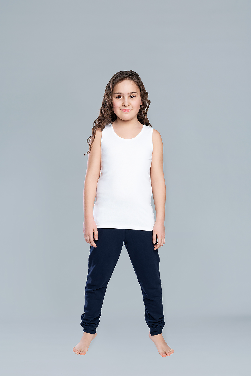Tosia Girls' Tank Top with Wide Straps - White