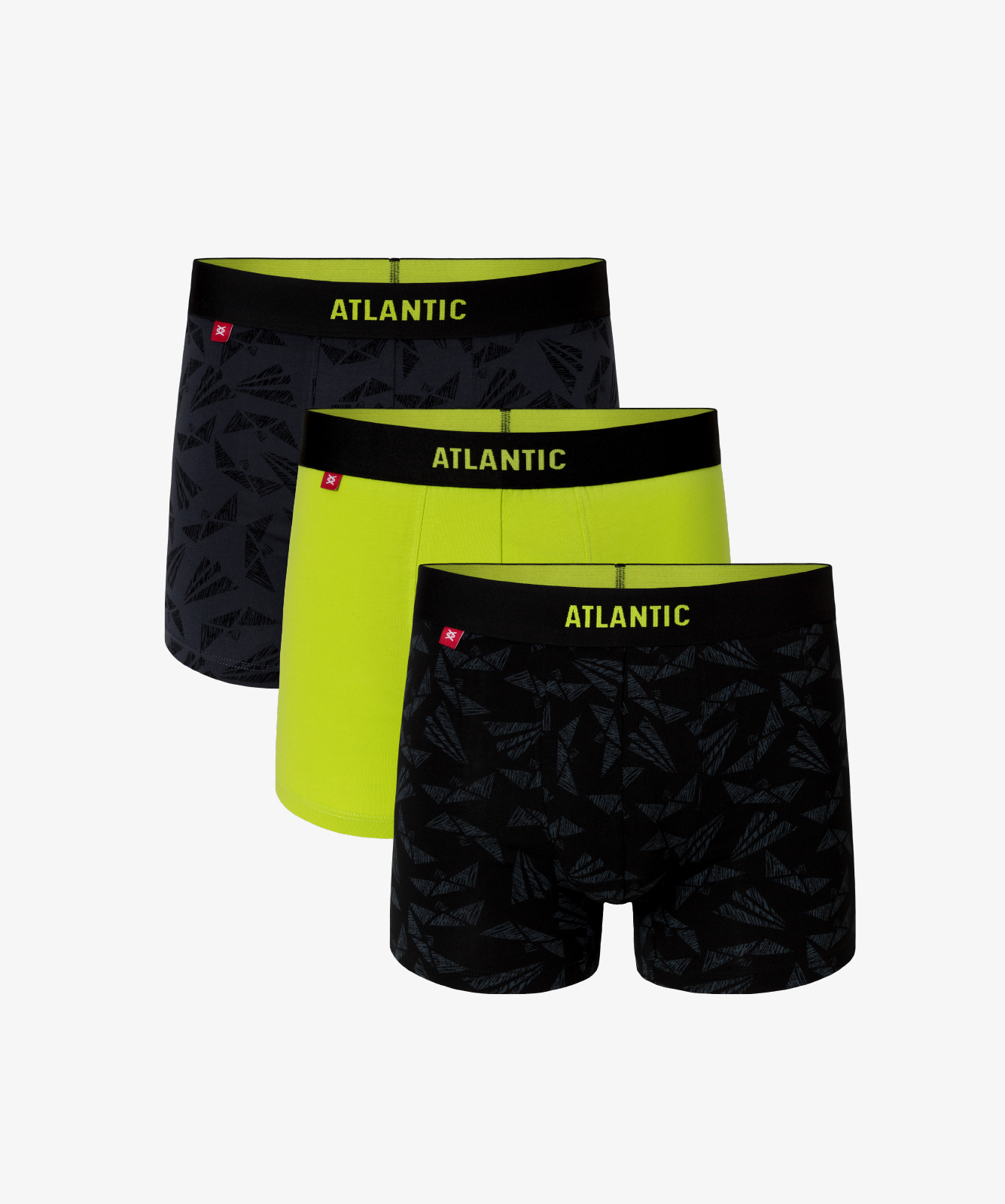 3-PACK Men's boxers ATLANTIC graphite/lime/black