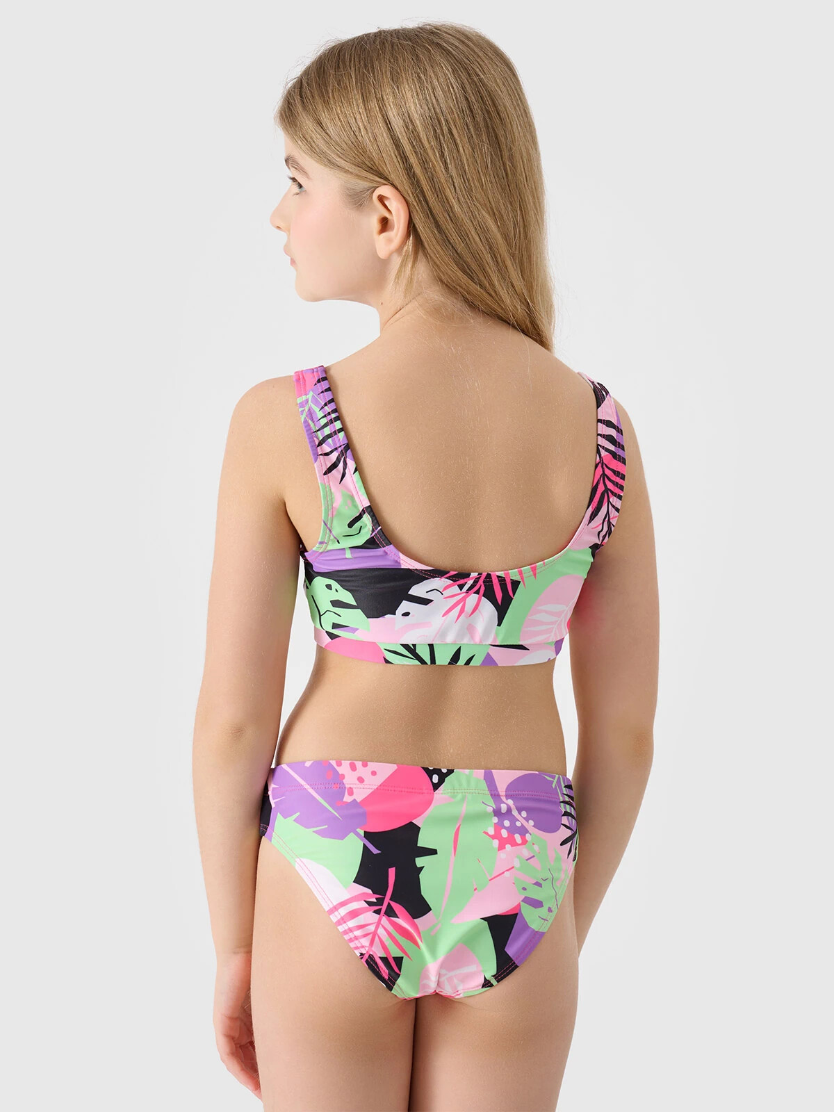 Girls' three-piece swimsuit 4F - multicolored