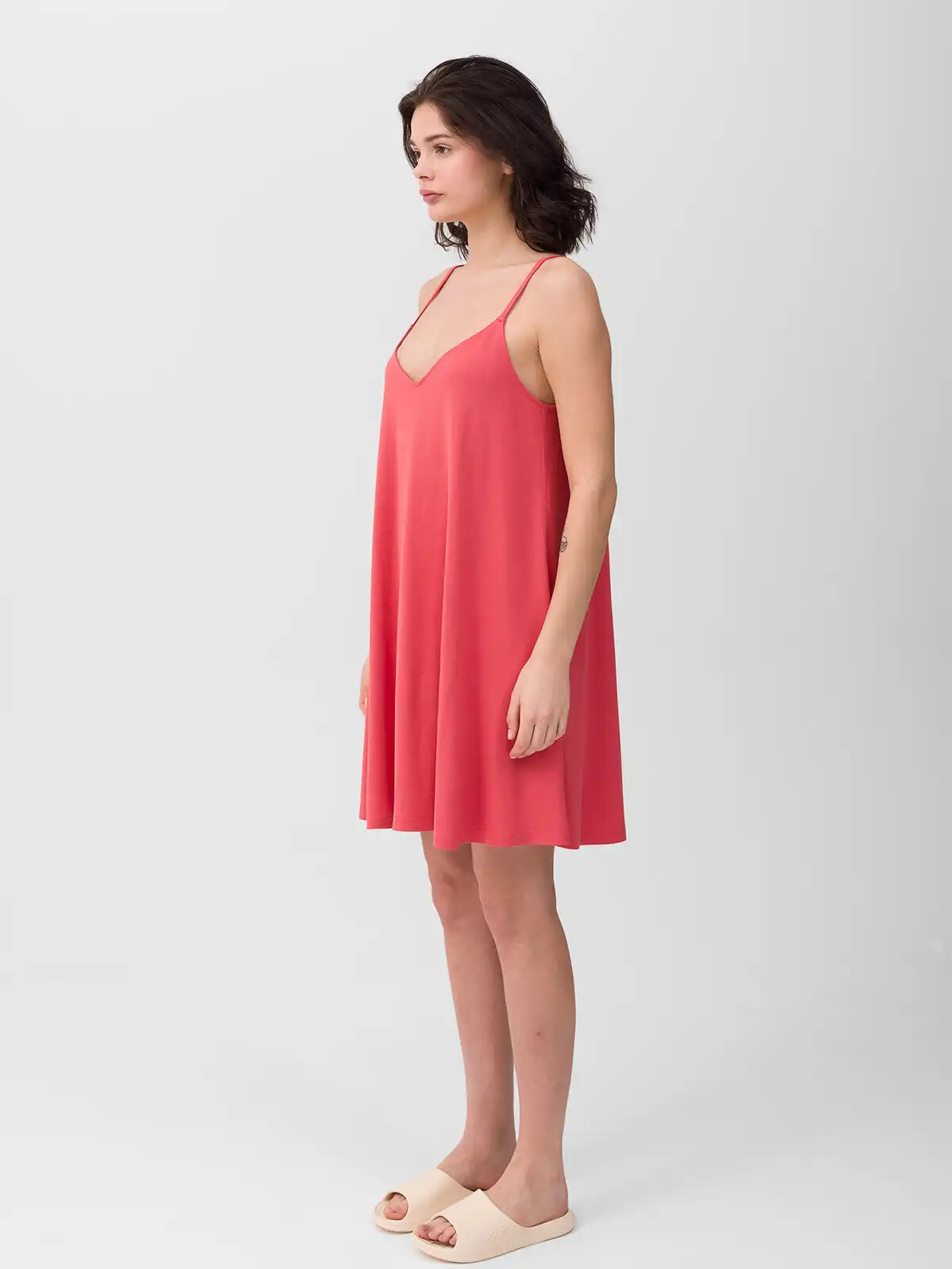 Women's 4F neckline strapless dress - orange