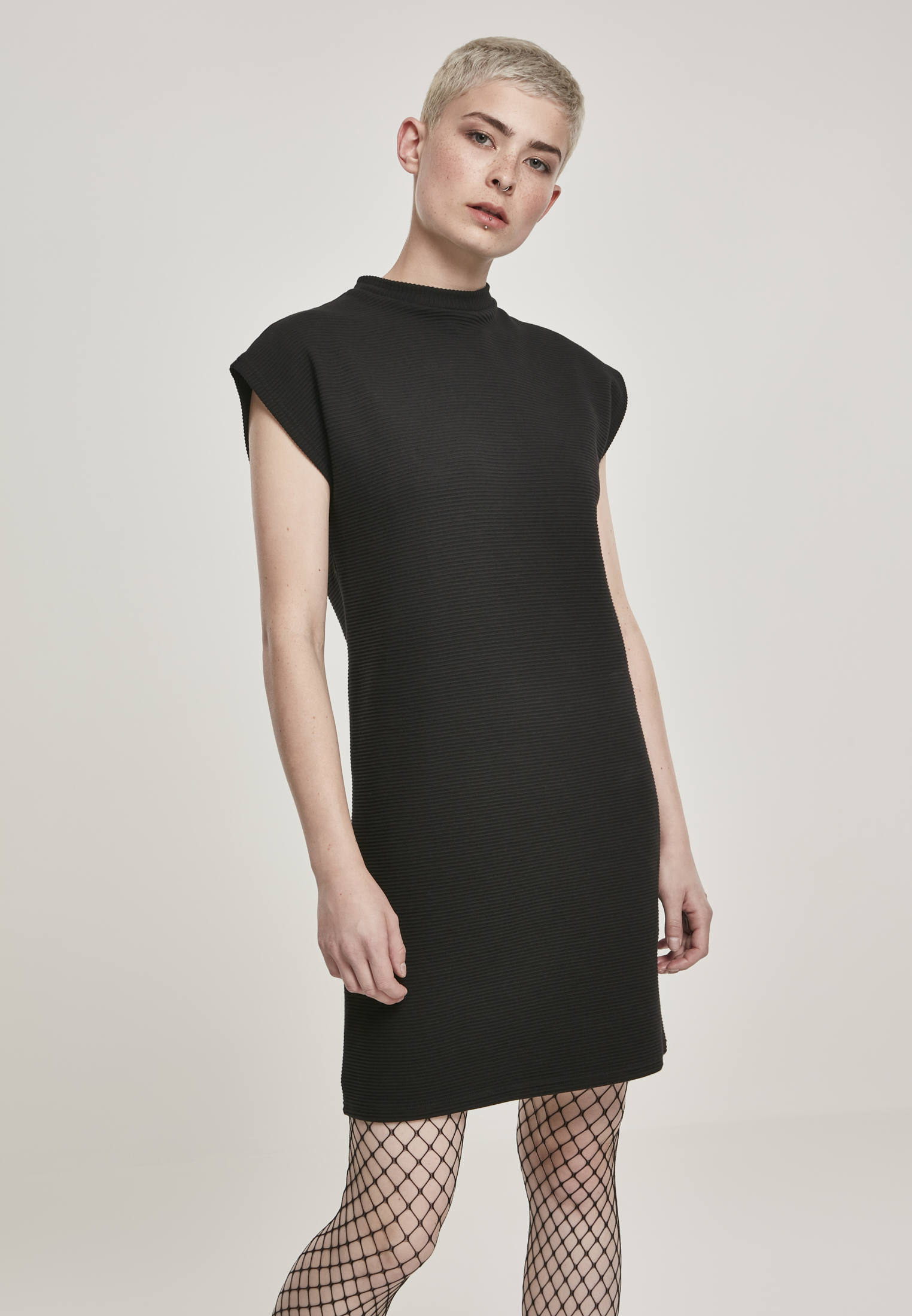 Ladies Naps Terry Extended Shoulder Dress μαύρο