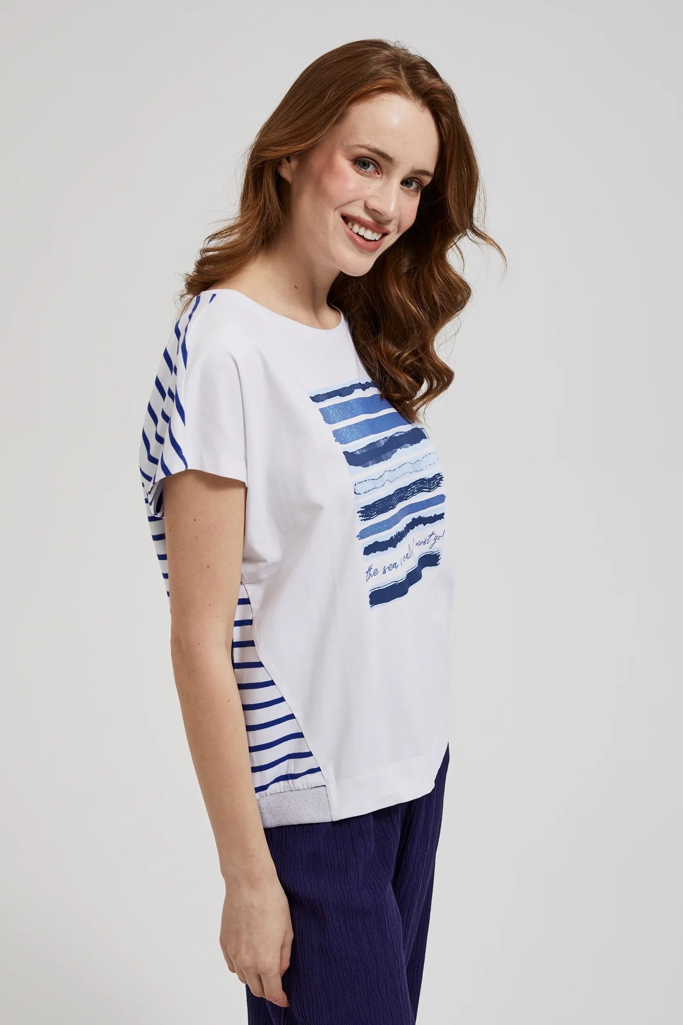 Women's T-shirt with MOODO print - white