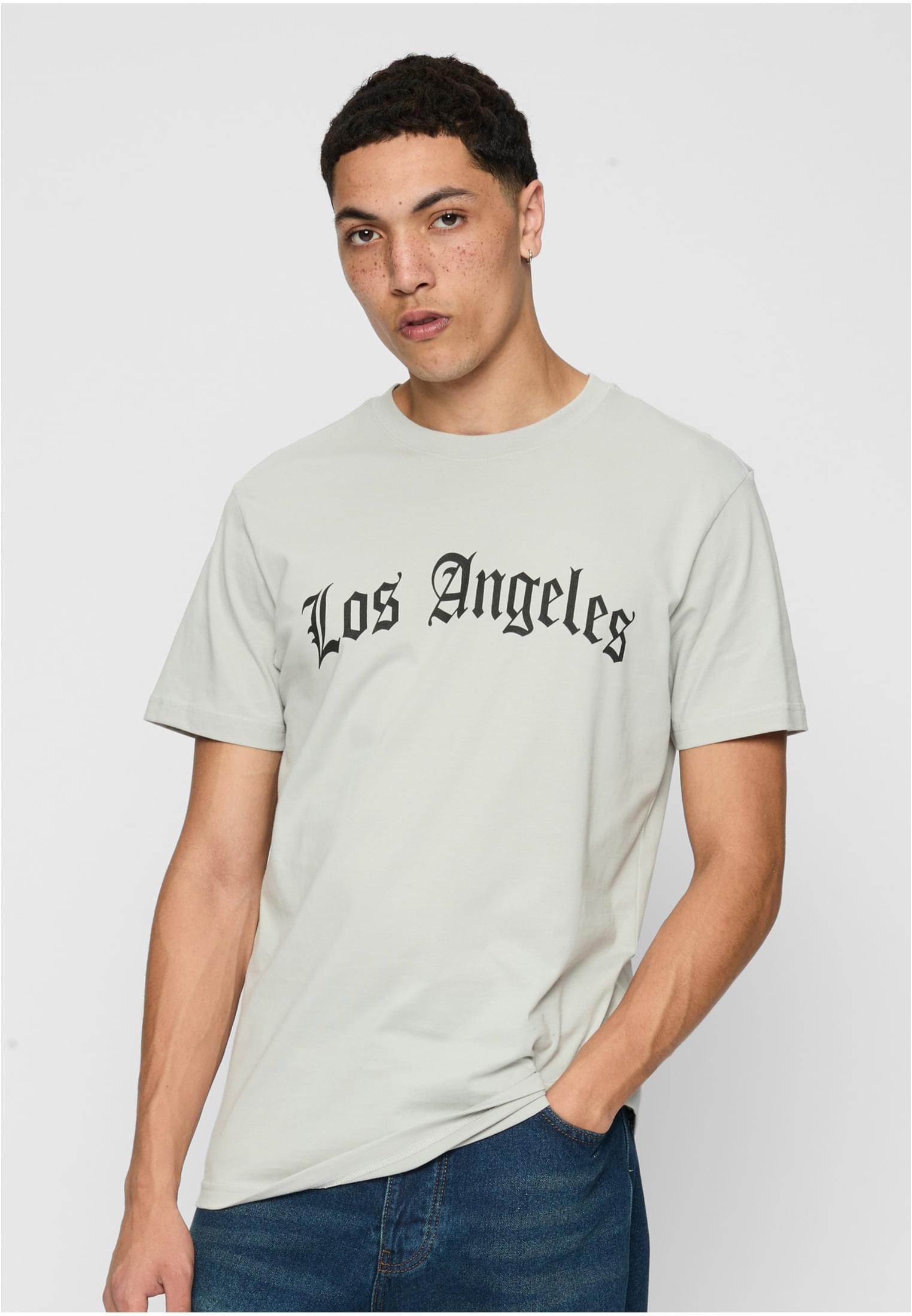 Men's Los Angeles Wording T-shirt light asphalt