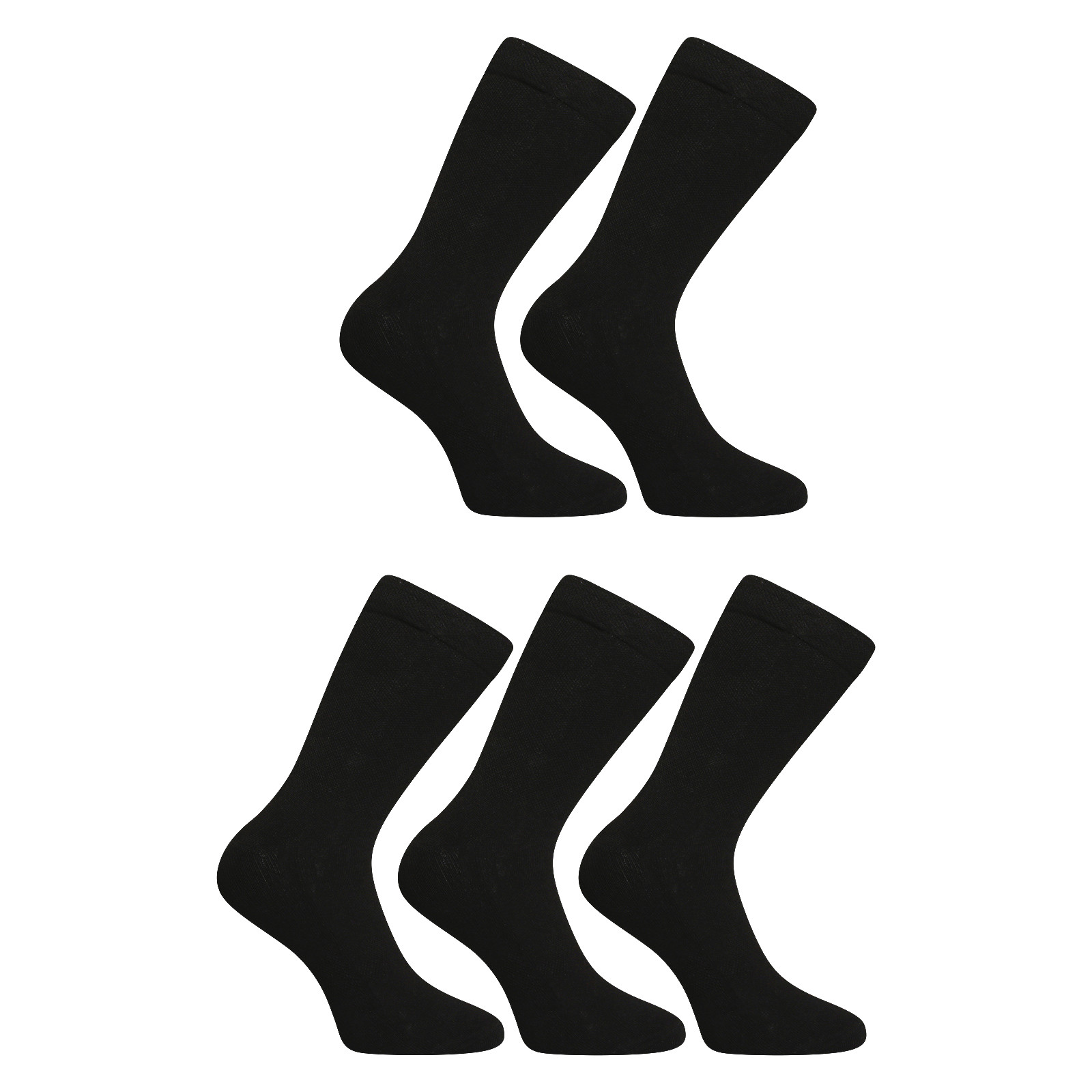 Levně 5PACK ponožky Nedeto vysoké černé