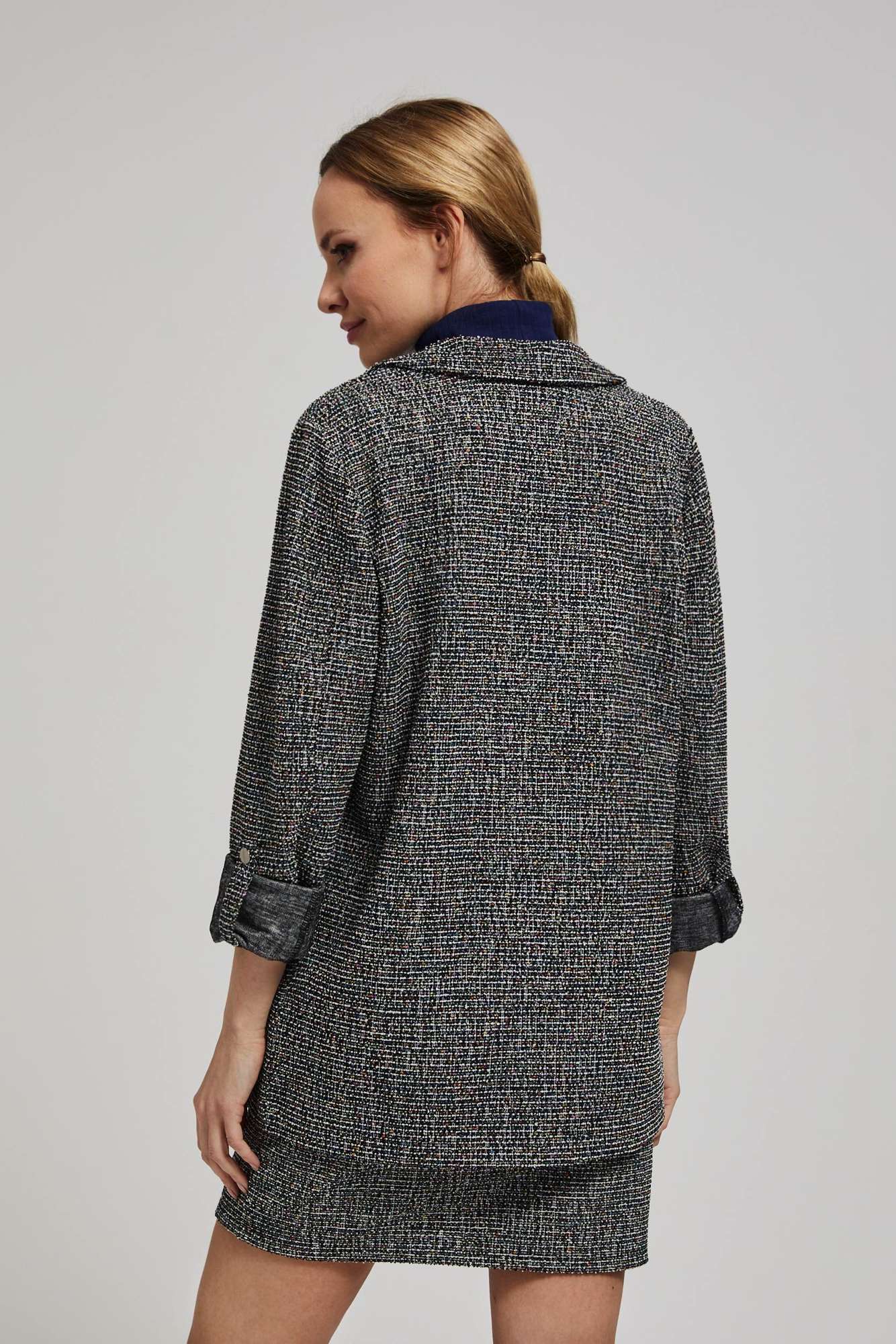 Jacket with rolled up sleeves
