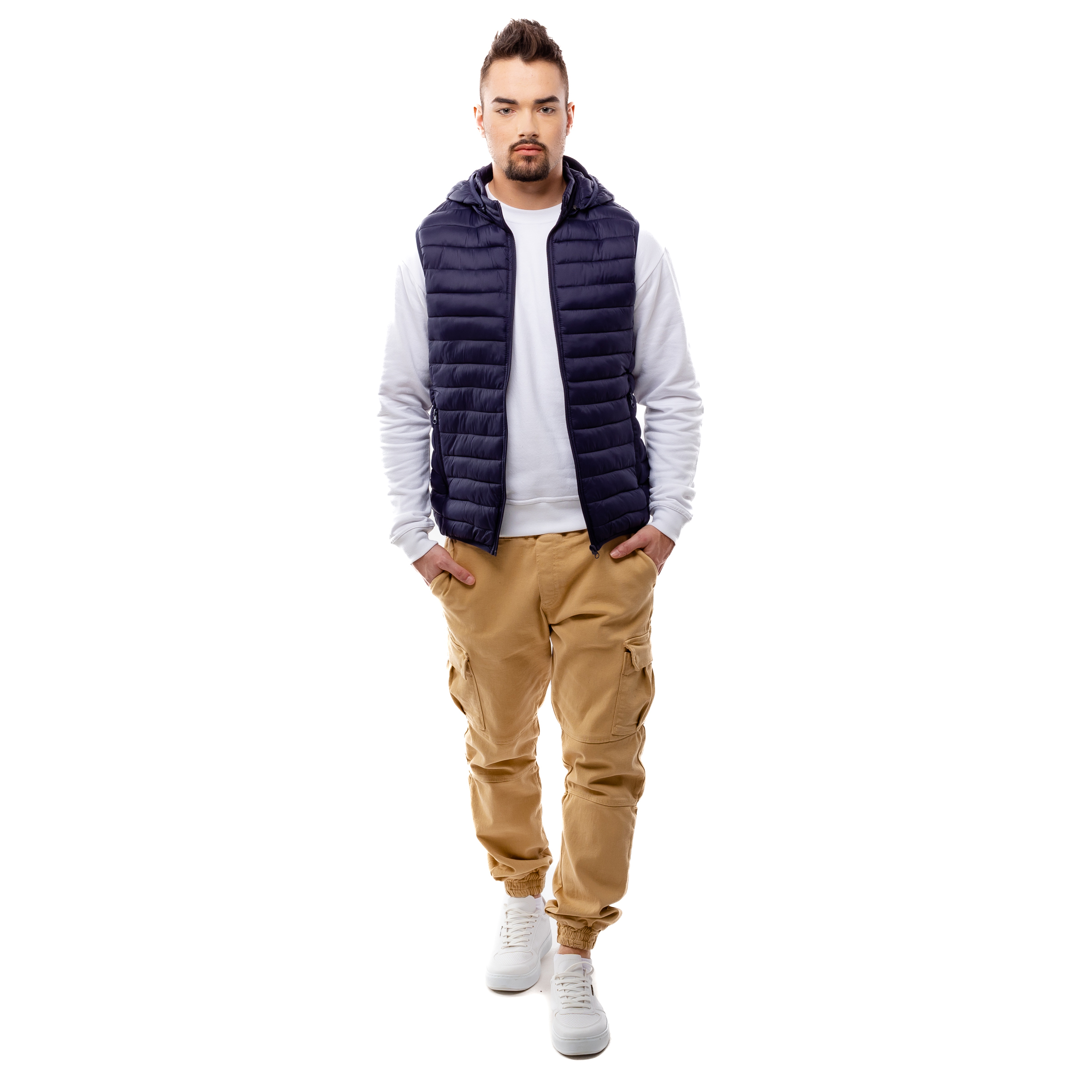 Men&#039;s quilted vest GLANO - dark blue