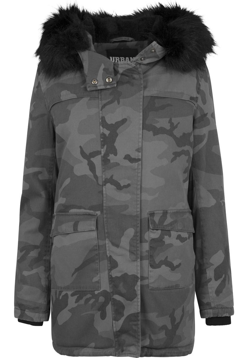 Doamnelor Overdyed Camo Parka camo întuneric