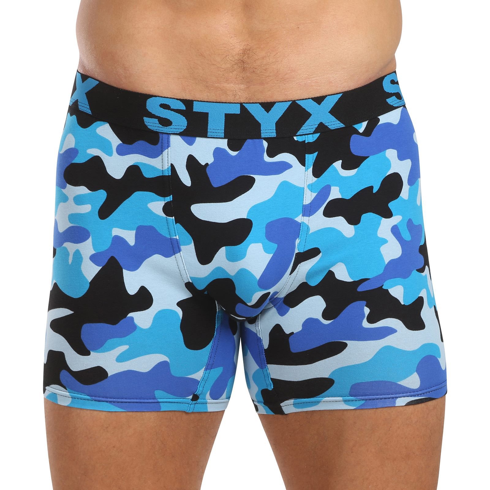 Pánské boxerky Styx long art sportovní guma maskáč modrý