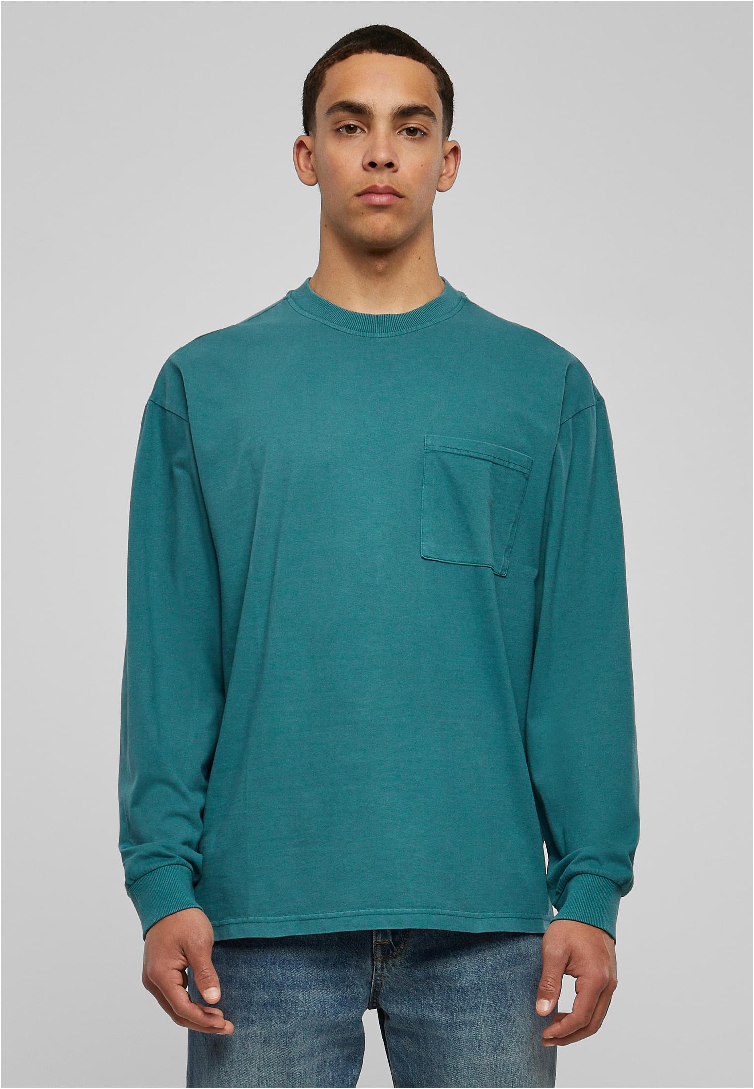 Pigment-dyed Long-sleeved Pocket Teal