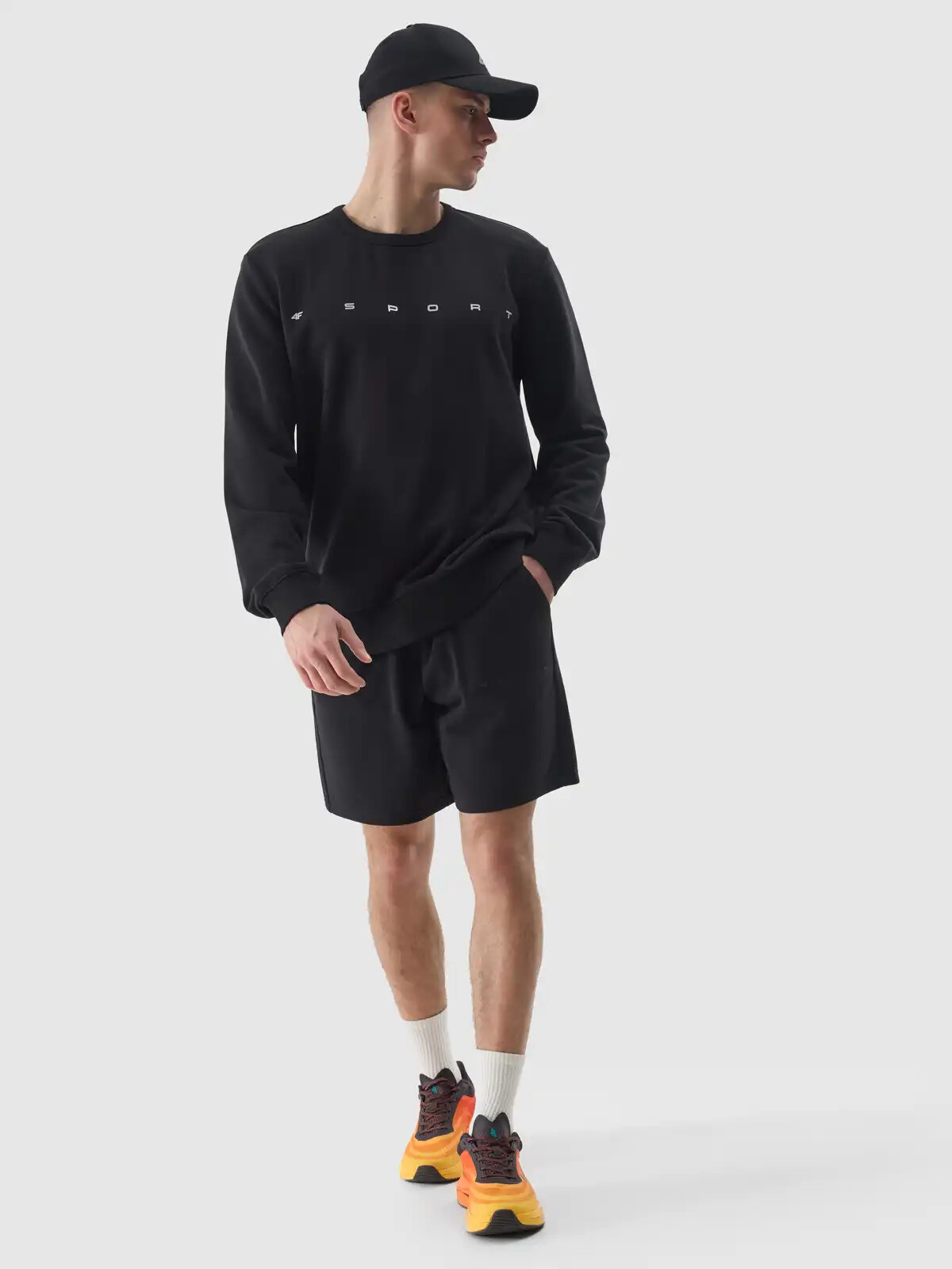 Men&#039;s 4F Cotton Sweatshirt - Black