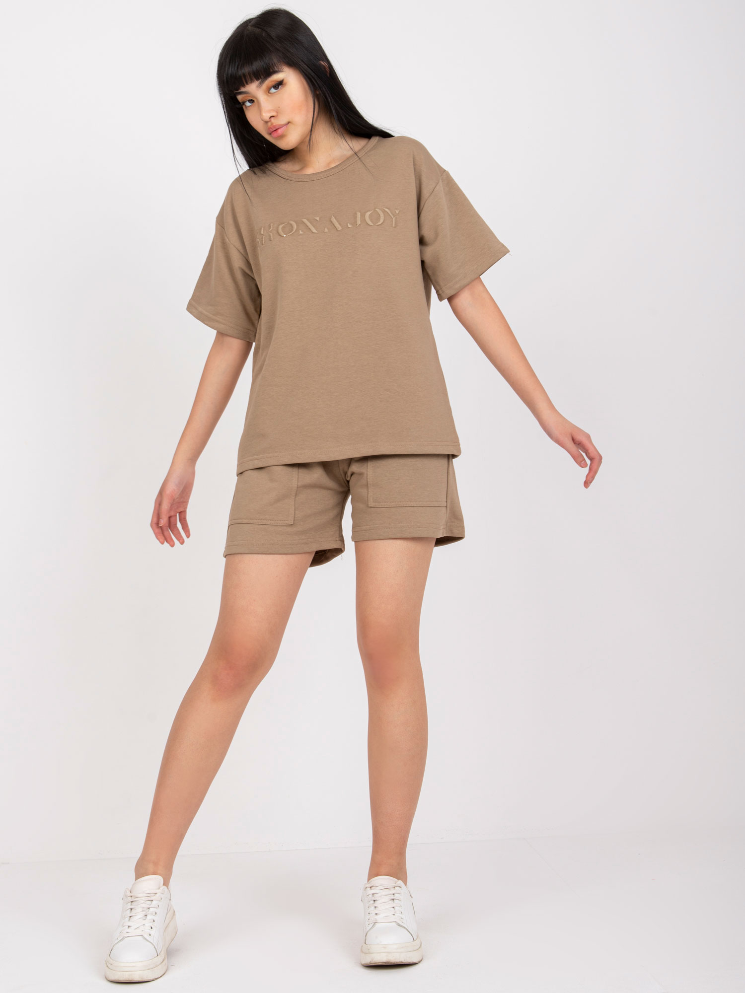 Dark Beige Summer Sweatshirt Made Of Cotton