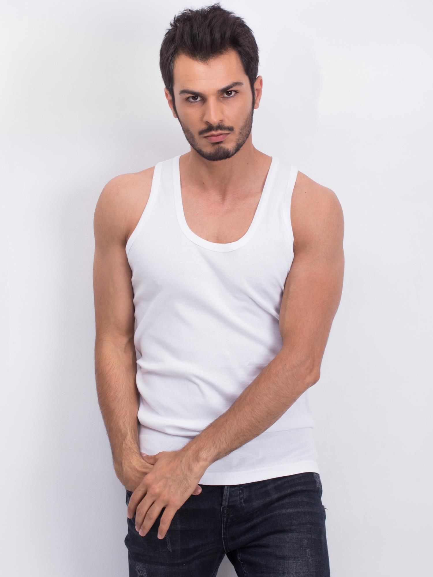 Singlet alb pentru bărbați