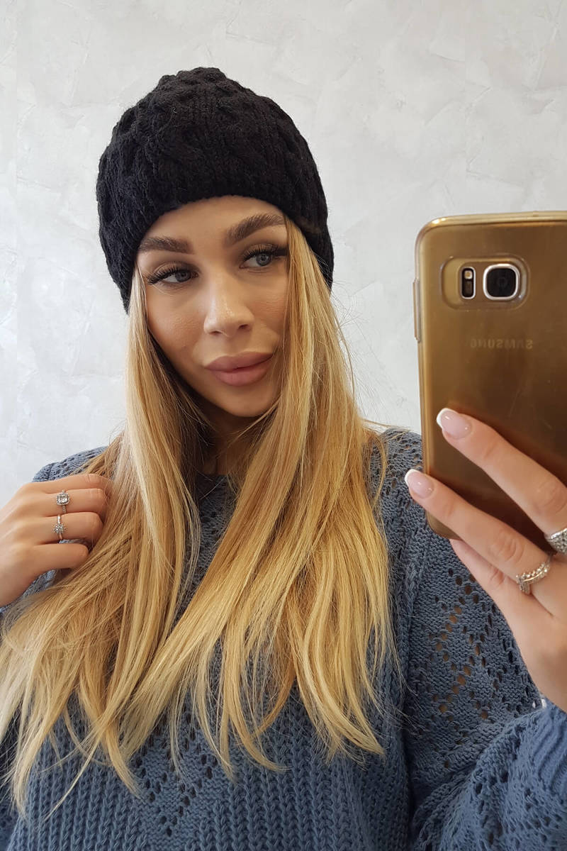 Beanie with fleece Teresa K285 black