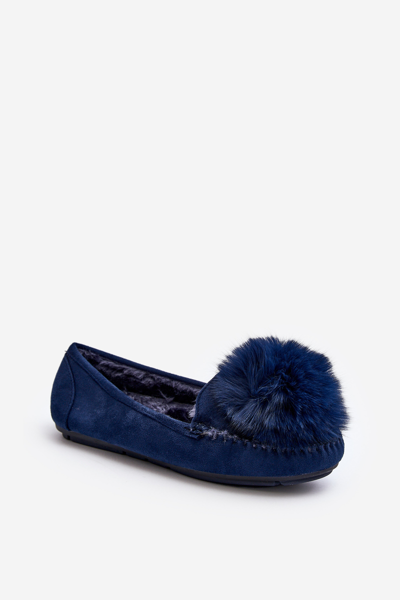 Women's Loafers With Fur Blue Novas