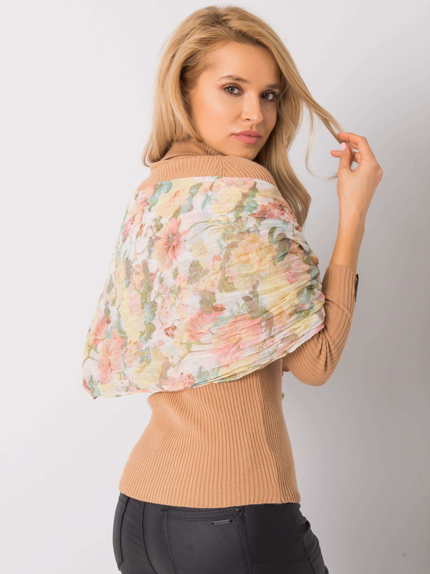 Șal galben cu modele florale