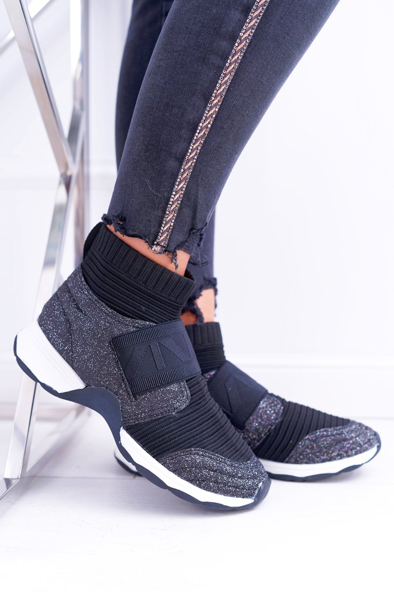 Levně Women’s Sport Shoes Lu Boo With a Sock Brocade Black Phantom