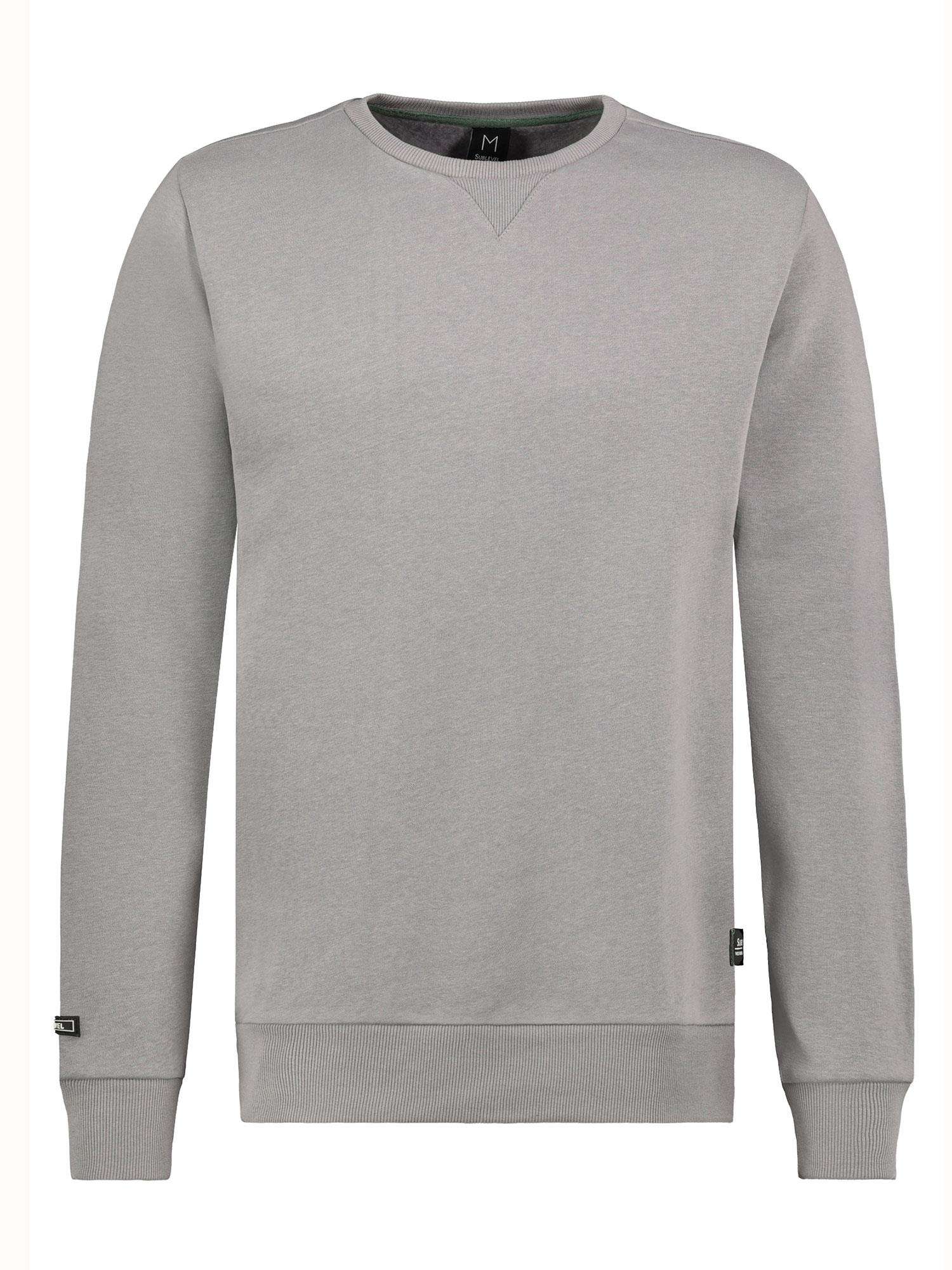 Grey smooth sweatshirt for men without hood SUBLEVEL