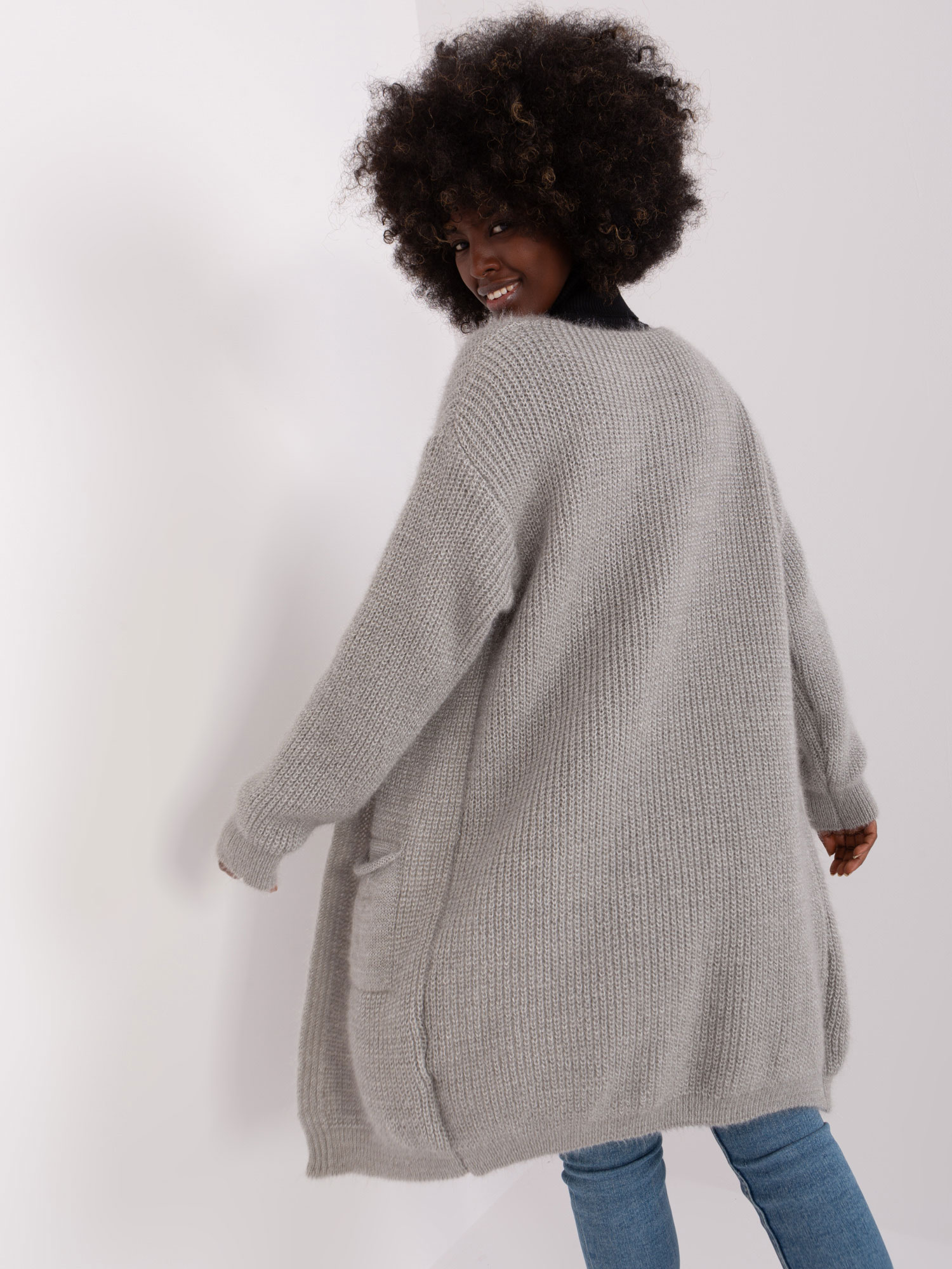 Grey Women's Oversize Cardigan