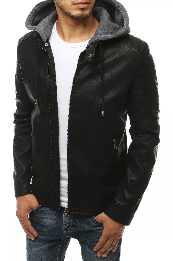 Black Men's Leather Jacket Dstreet