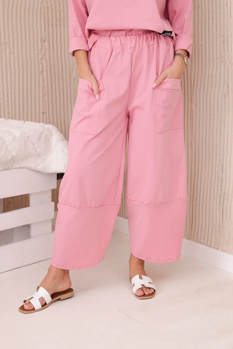 Women's set sweatshirt + pants Punto - dark powder pink