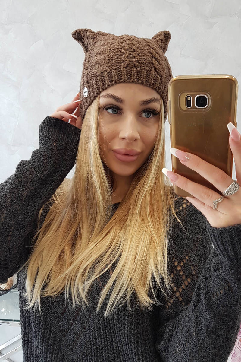 Beanie with fleece Rabbid K237 cappuccino