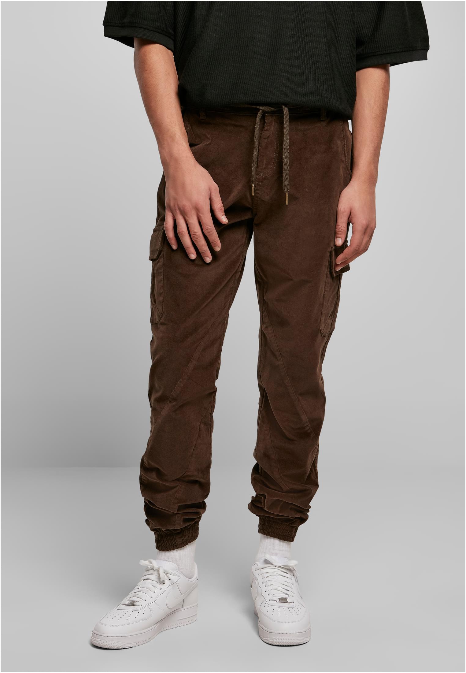 Corduroy Cargo Jogging Pants Darkolive