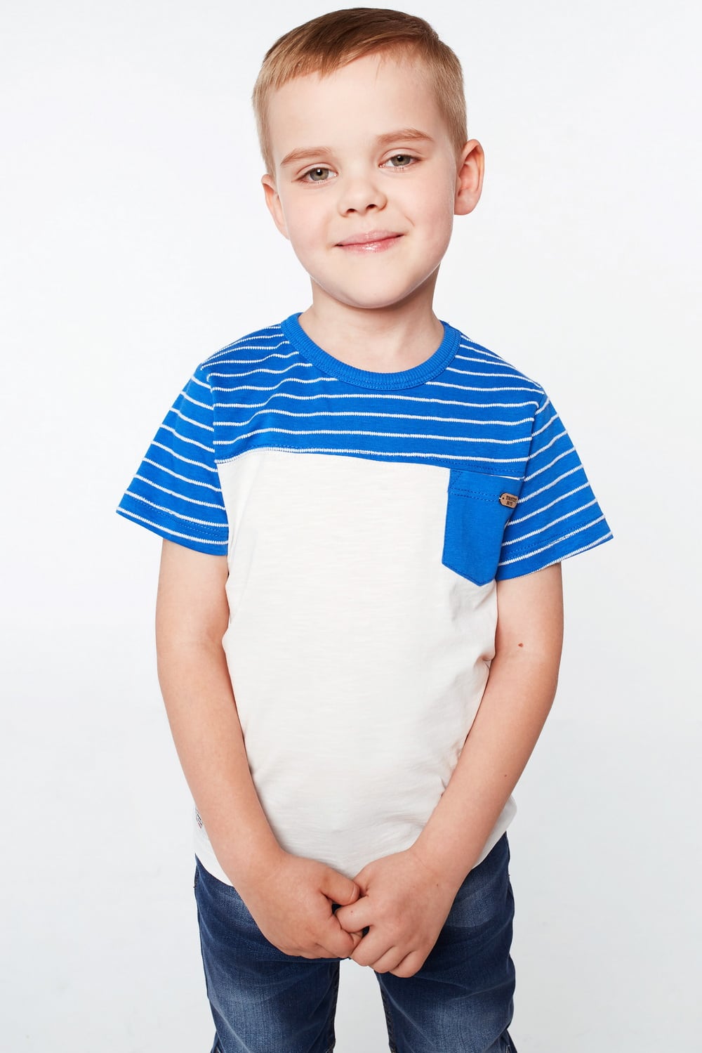 Levně Modro-krémové chlapecké tričko