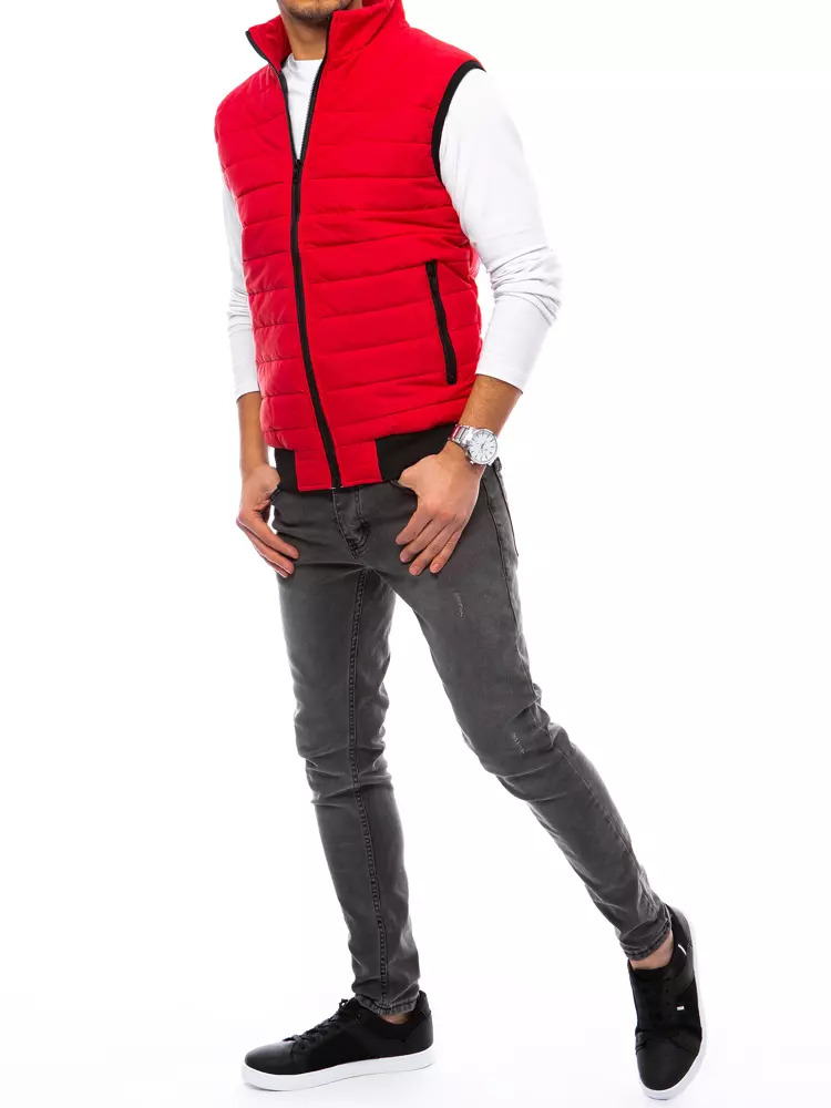 Vestă roșie matlasată pentru bărbați Dstreet