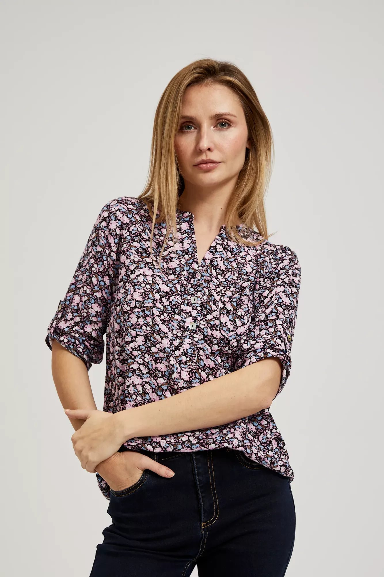 Marisse Women&#039;s Shirt L-Ko-4317 Navy