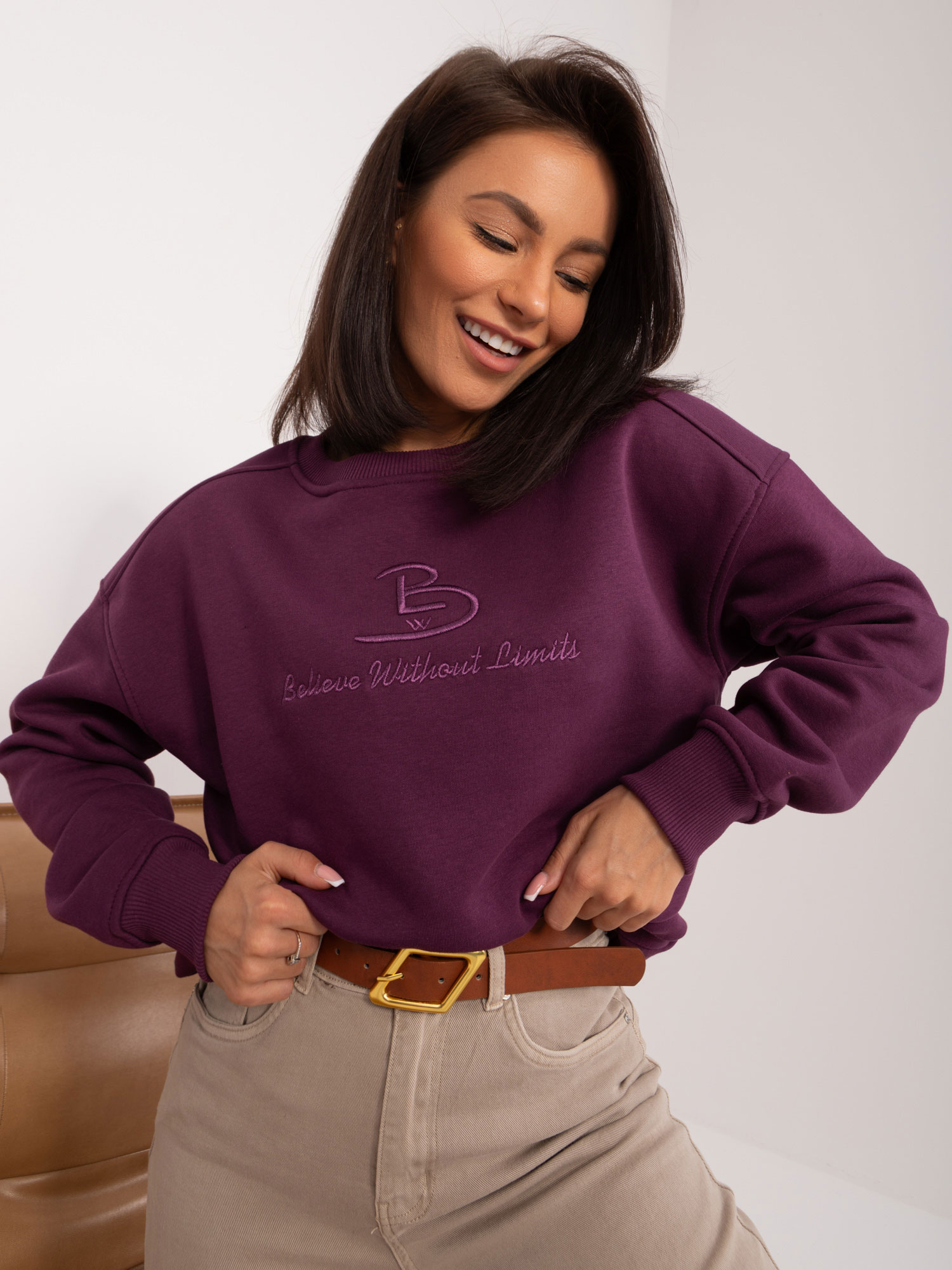 Dark purple women's oversize sweatshirt