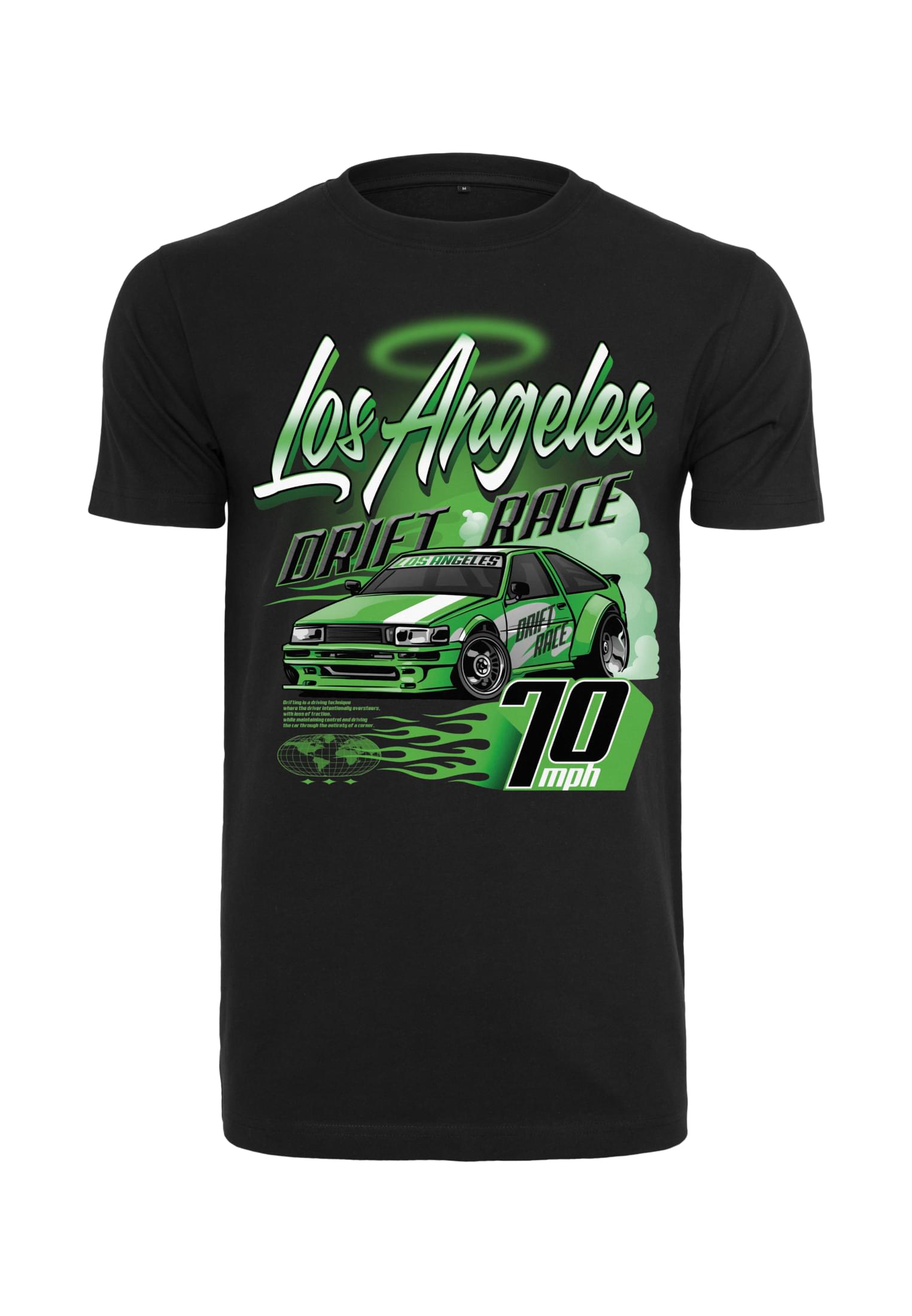 Levně Černé tričko Los Angeles Drift Race